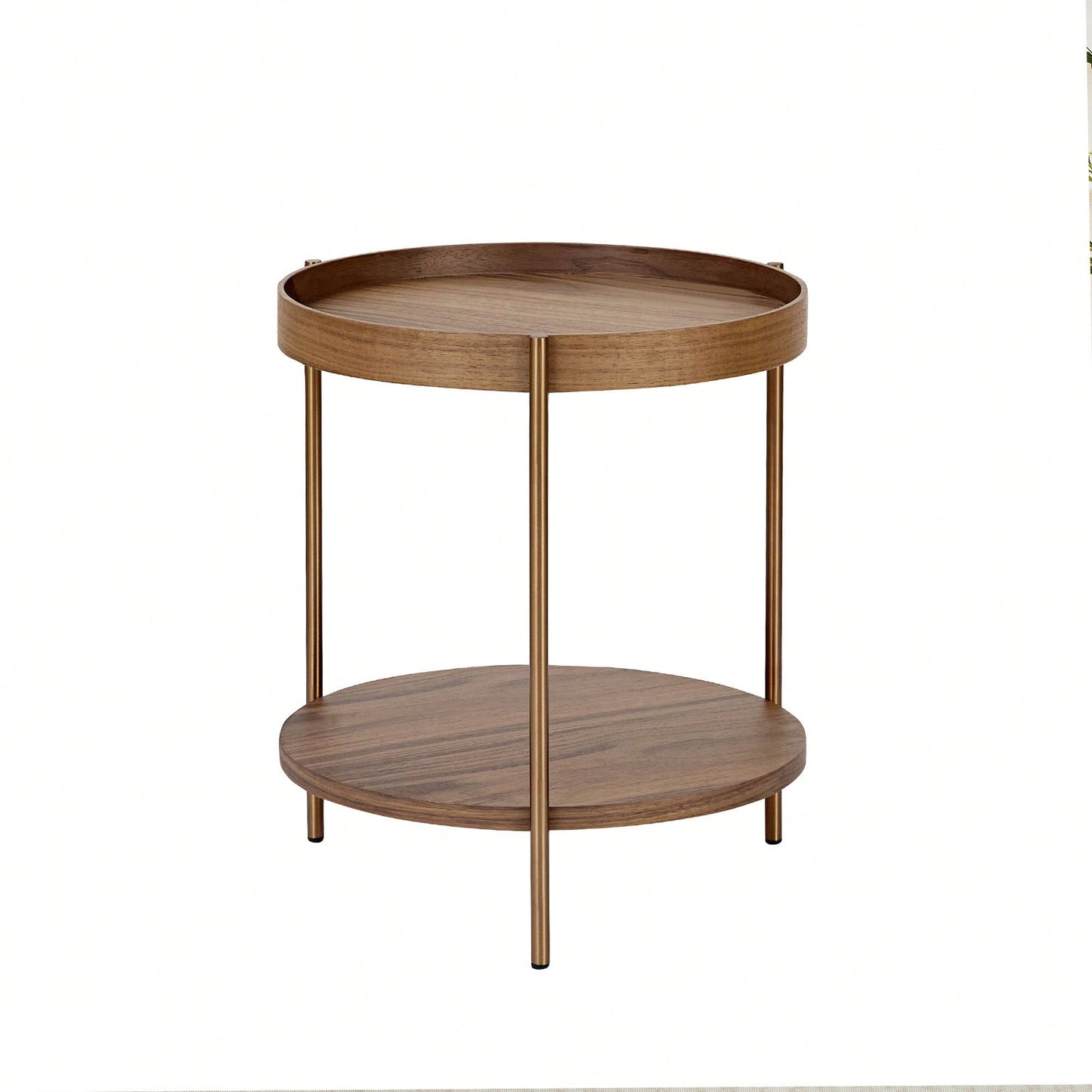 Modern 2-Tier Round Nesting Coffee Table Set For Living Room Easy Assembly Black MDF Side Tables For Bedroom Office Balcony Yard