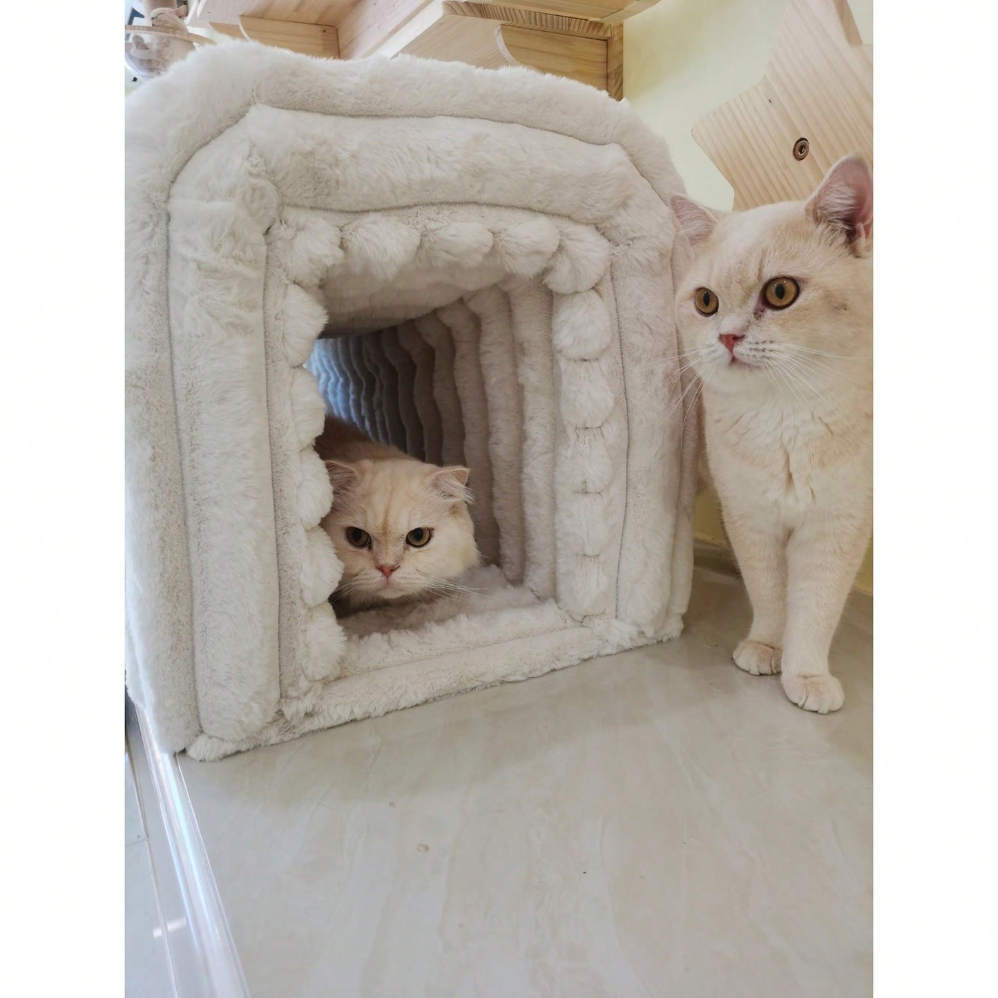 Corduroy Pet Supplies Ottoman Storage Bench Cozy Cat Nest For Living Room Entryway Bedroom