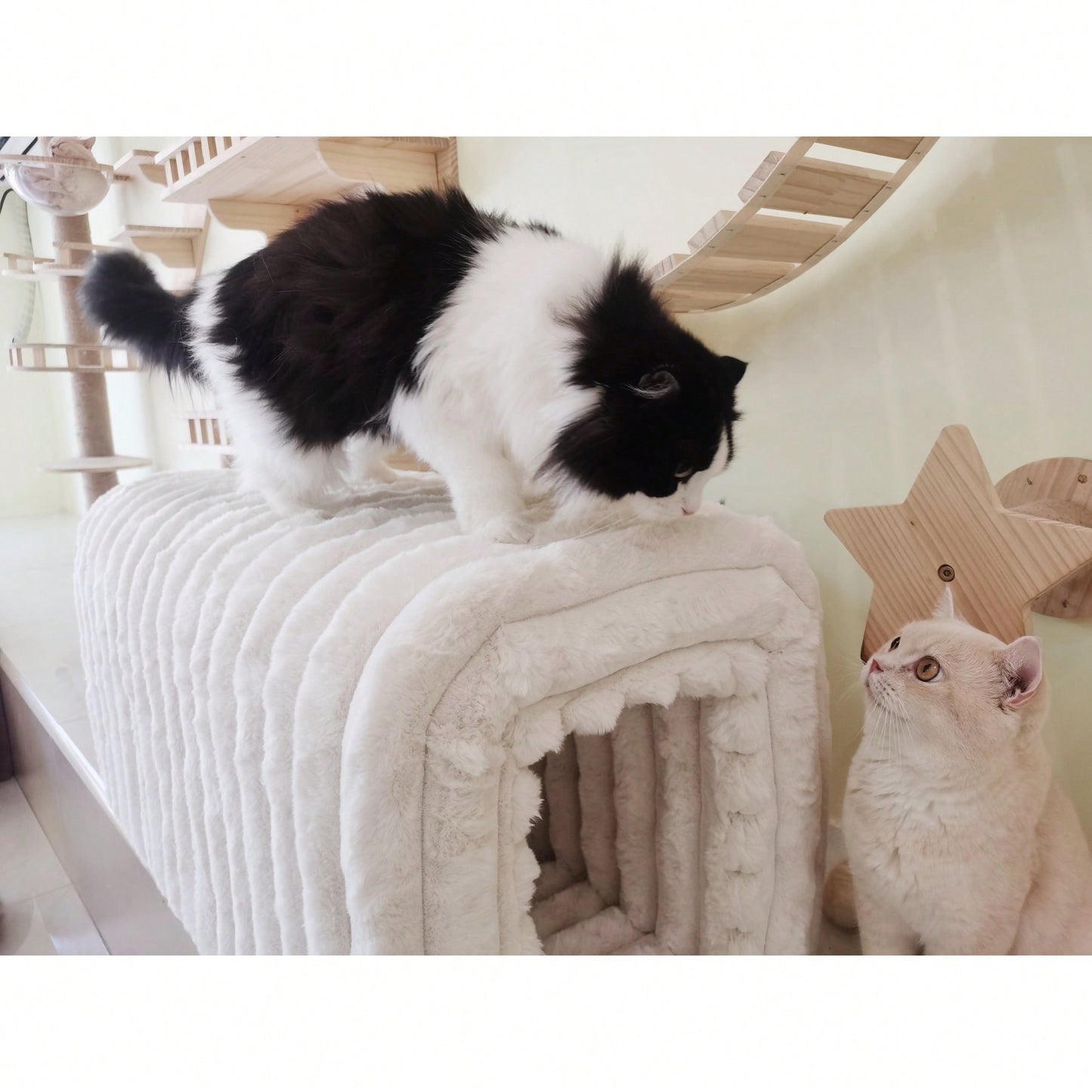 Corduroy Pet Supplies Ottoman Storage Bench Cozy Cat Nest For Living Room Entryway Bedroom