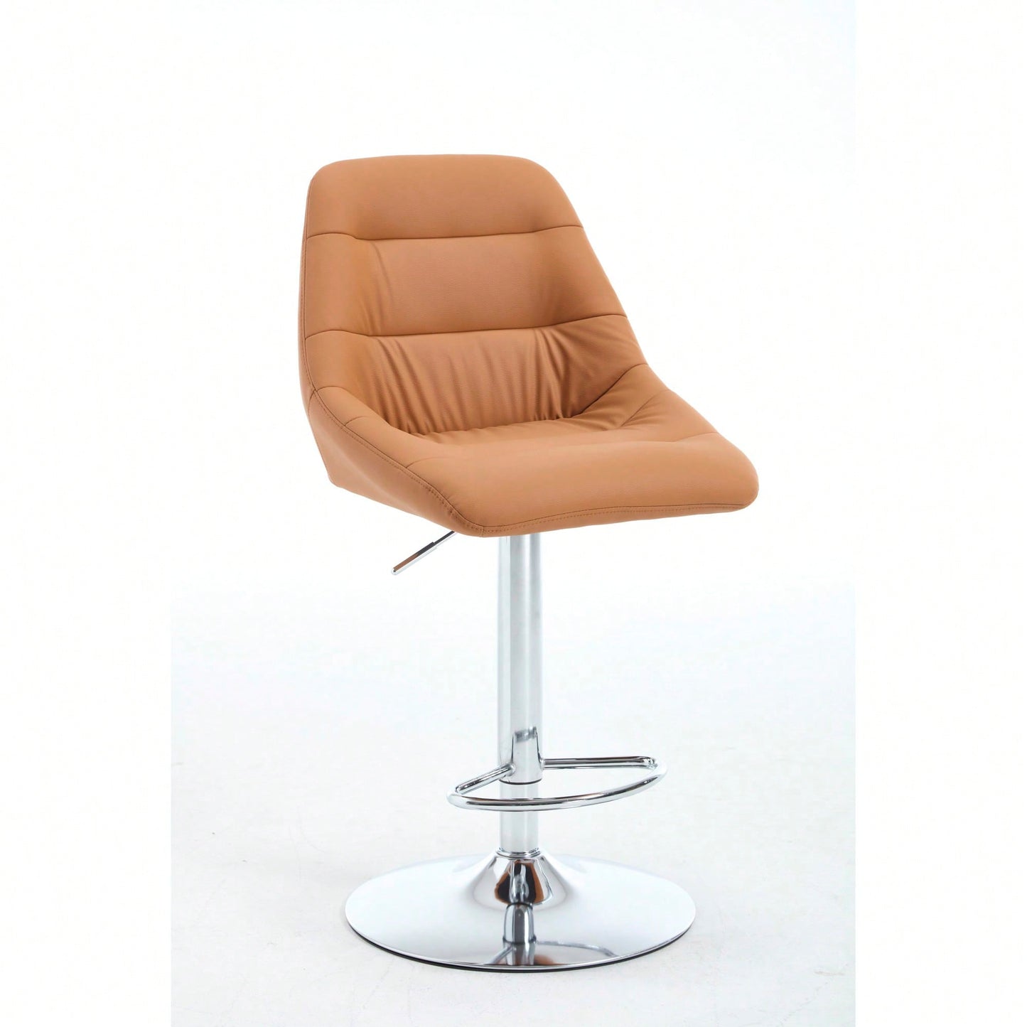 Set Of 2 Adjustable Height Swivel Bar Stools With Chrome Footrest And Base Velvet Upholstery In Grey Easy To Clean