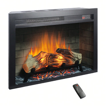 28 Inch Electric Fireplace Insert With Multicolored Flames For Cozy Ambiance And Modern Home Decor