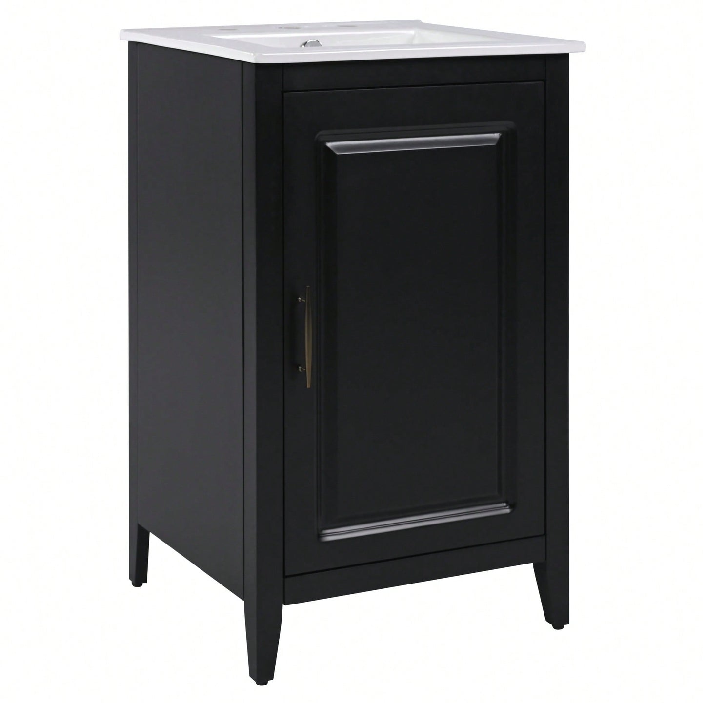 20.3 Inch Black Bathroom Vanity With Sink Soft-Close Door Functional Drawer And Door Shelf