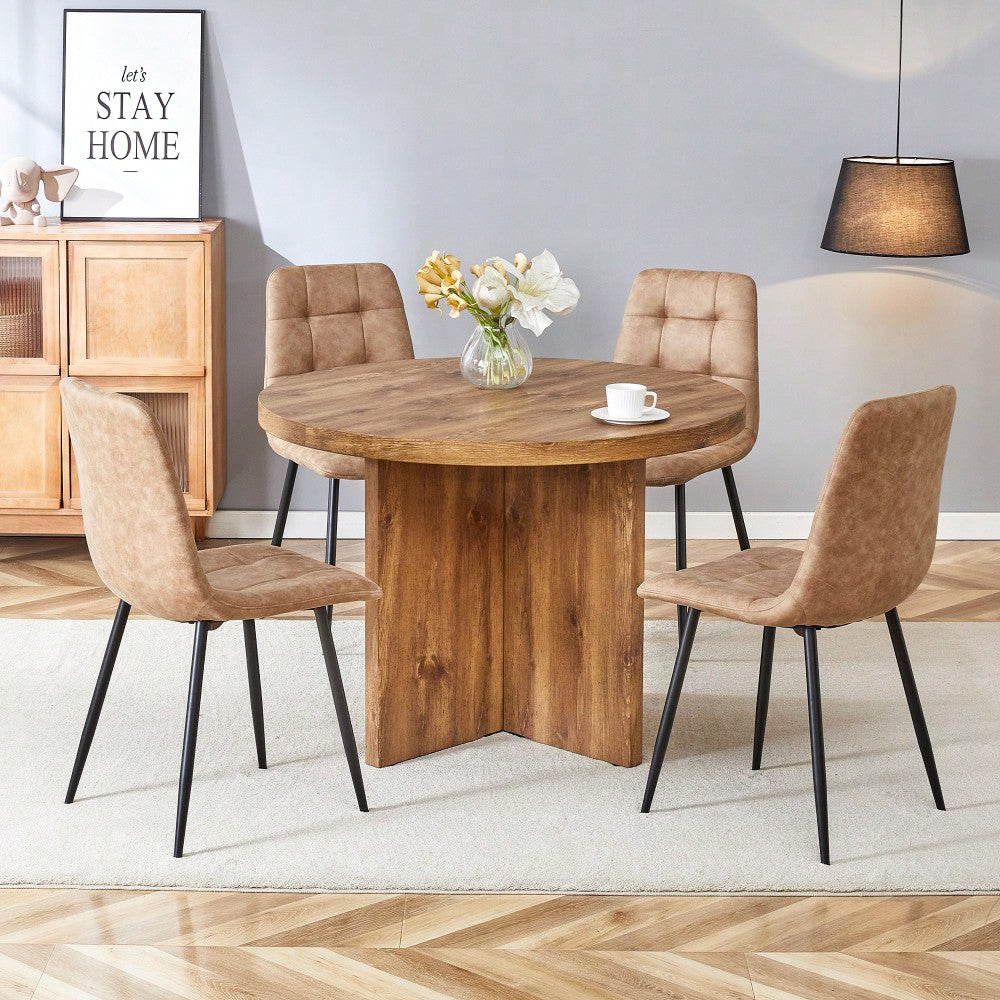 42 Inch Round Dining Table For 4-6 Modern Kitchen Small Table For Home Office Cafe Restaurant Wine Bar Conference