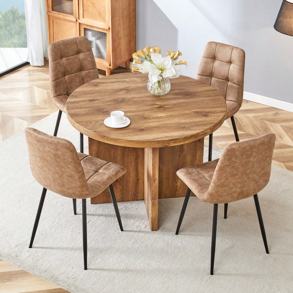 42 Inch Round Dining Table For 4-6 Modern Kitchen Small Table For Home Office Cafe Restaurant Wine Bar Conference