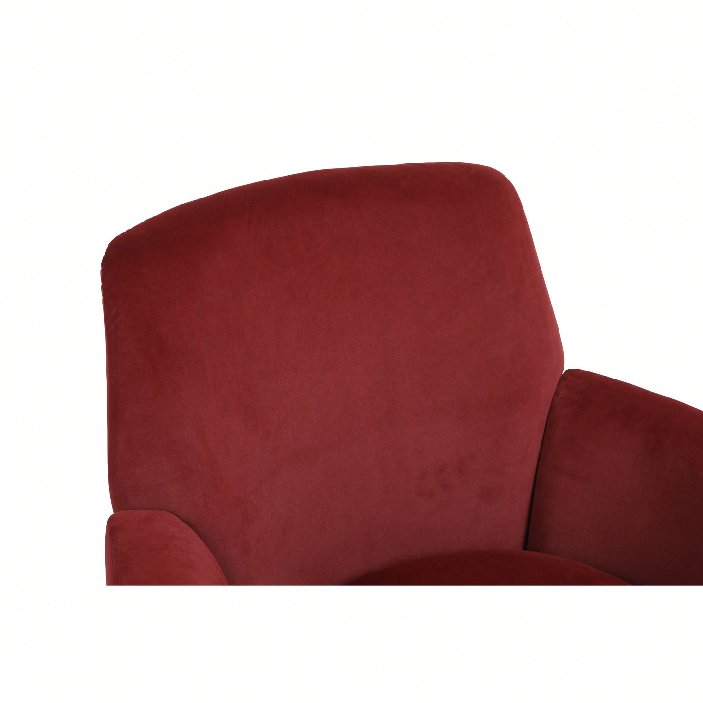 Comfy Swivel Barrel Chair With Gold Stainless Steel Base For Living Room And Bedroom Reading Chair In Brownish Red