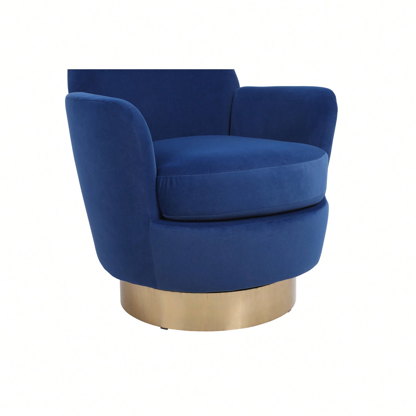 Comfy Swivel Barrel Chair With Gold Stainless Steel Base For Living Room And Bedroom Reading Chair In Brownish Red