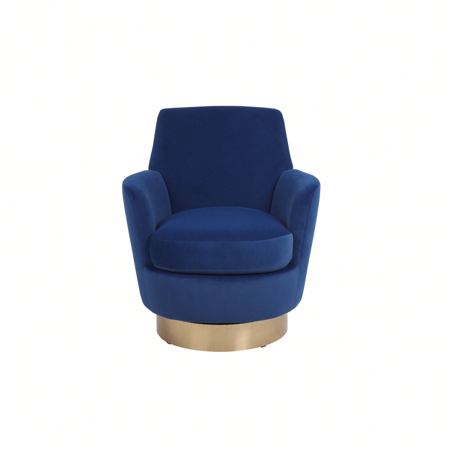Comfy Swivel Barrel Chair With Gold Stainless Steel Base For Living Room And Bedroom Reading Chair In Brownish Red