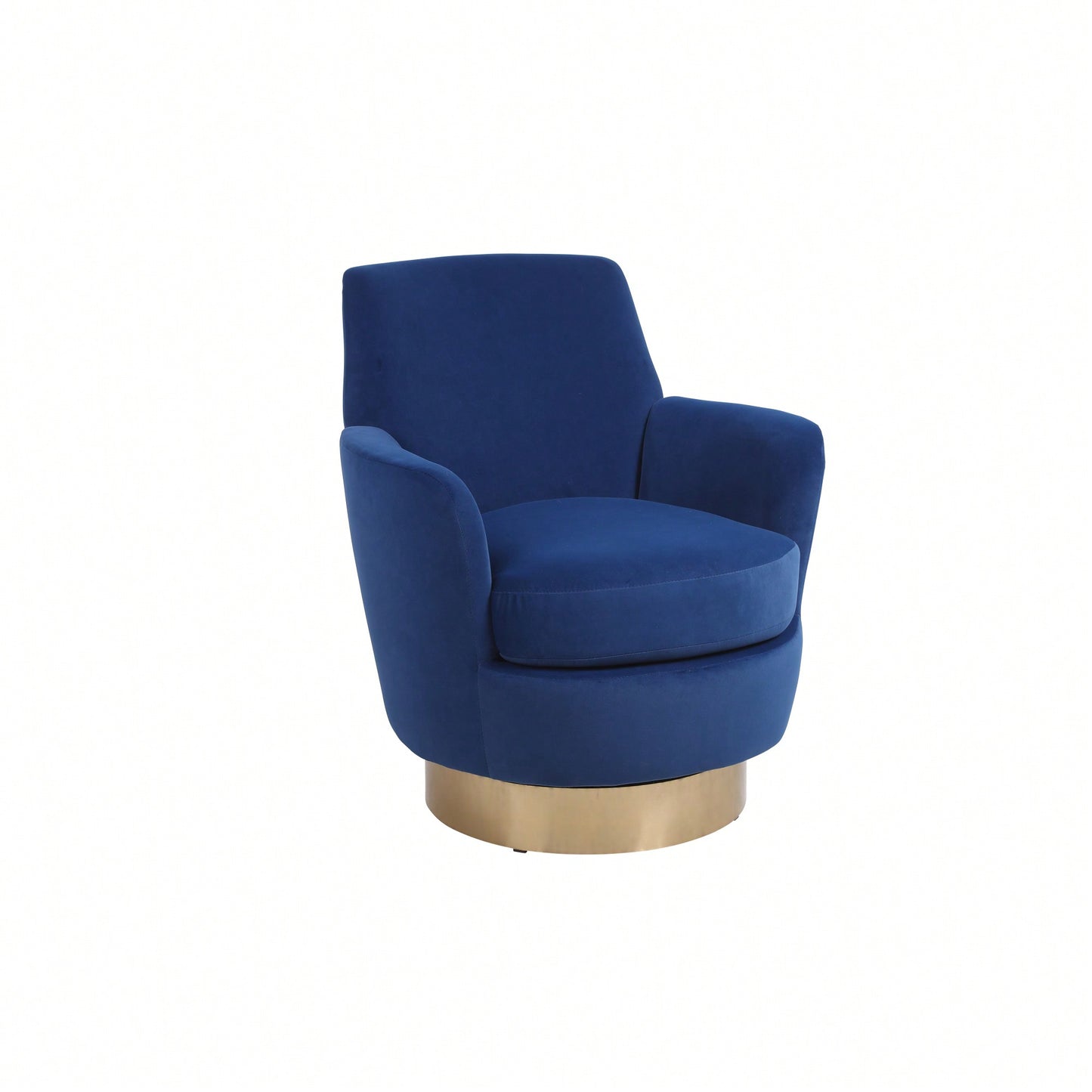 Comfy Swivel Barrel Chair With Gold Stainless Steel Base For Living Room And Bedroom Reading Chair In Brownish Red