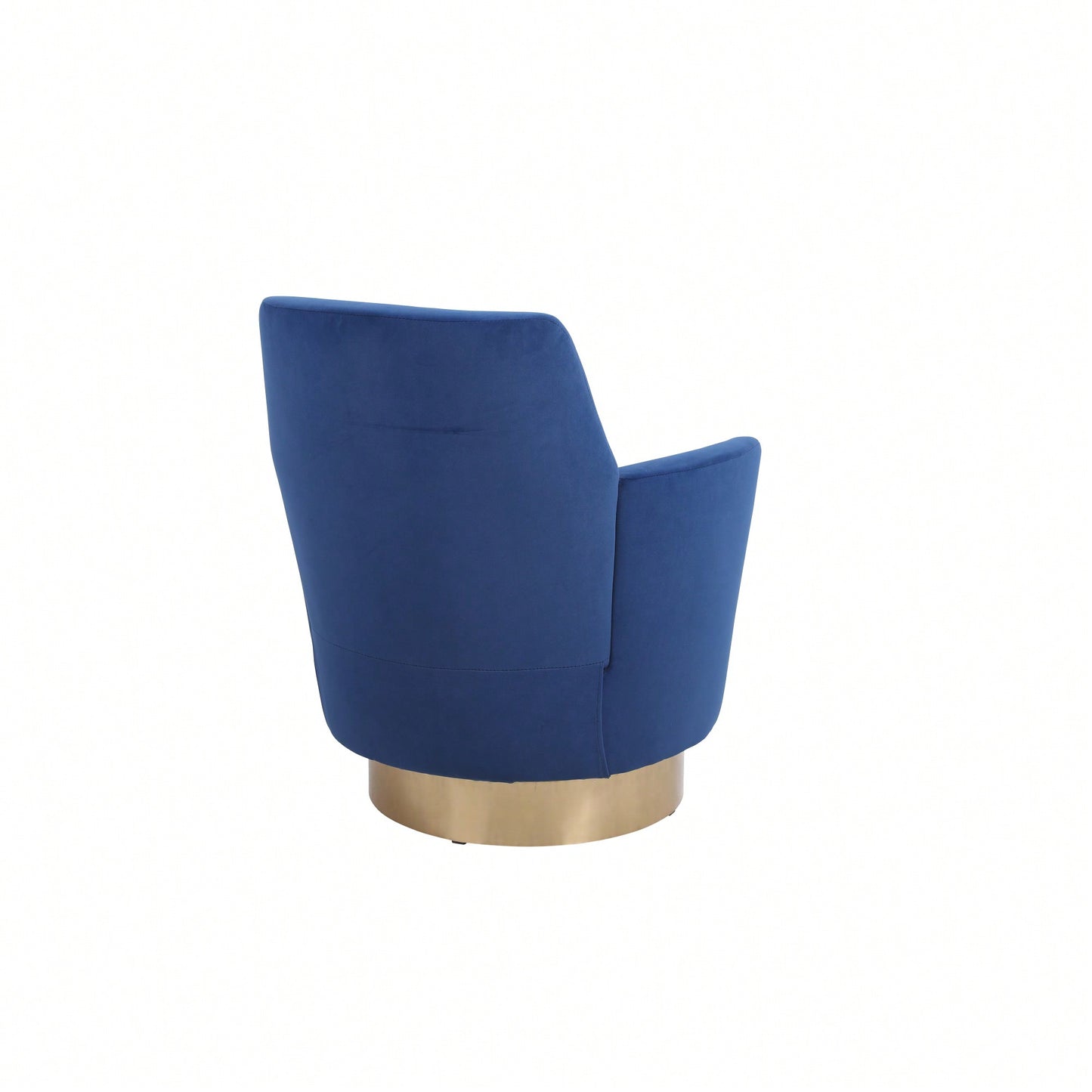 Comfy Swivel Barrel Chair With Gold Stainless Steel Base For Living Room And Bedroom Reading Chair In Brownish Red