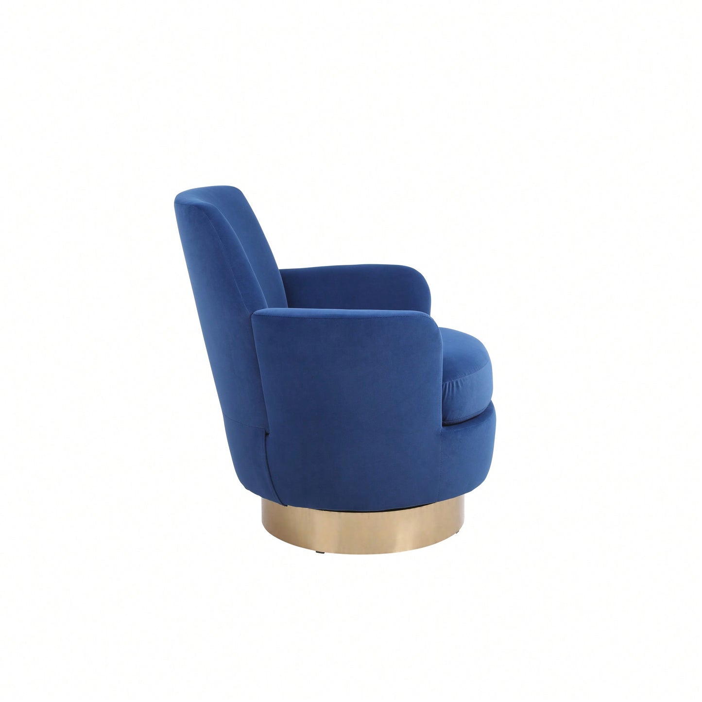Comfy Swivel Barrel Chair With Gold Stainless Steel Base For Living Room And Bedroom Reading Chair In Brownish Red
