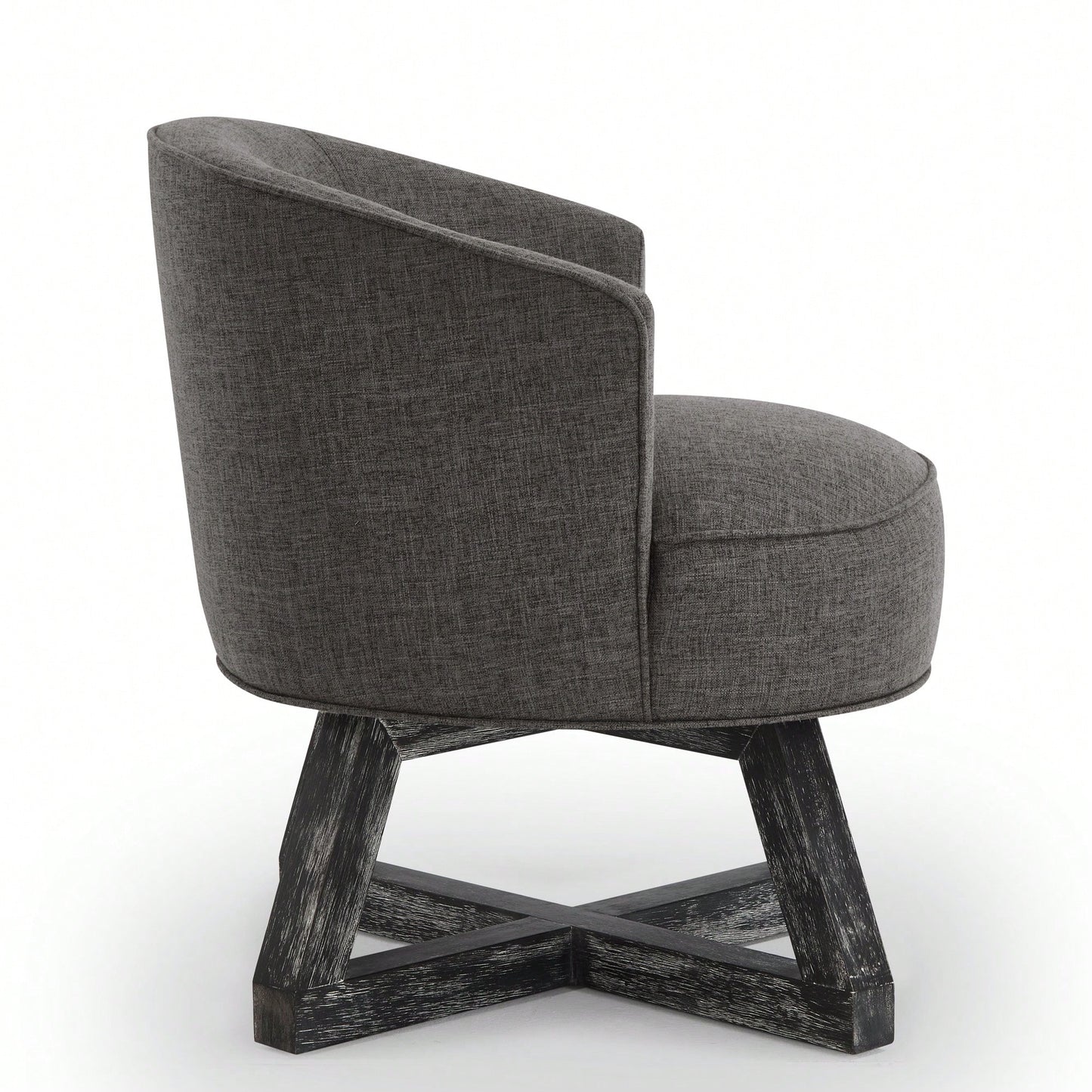 360° Swivel Lounge Chair With Cross-Shaped Wooden Base And Solid Wood Legs For Living Room Bedroom Office Beige