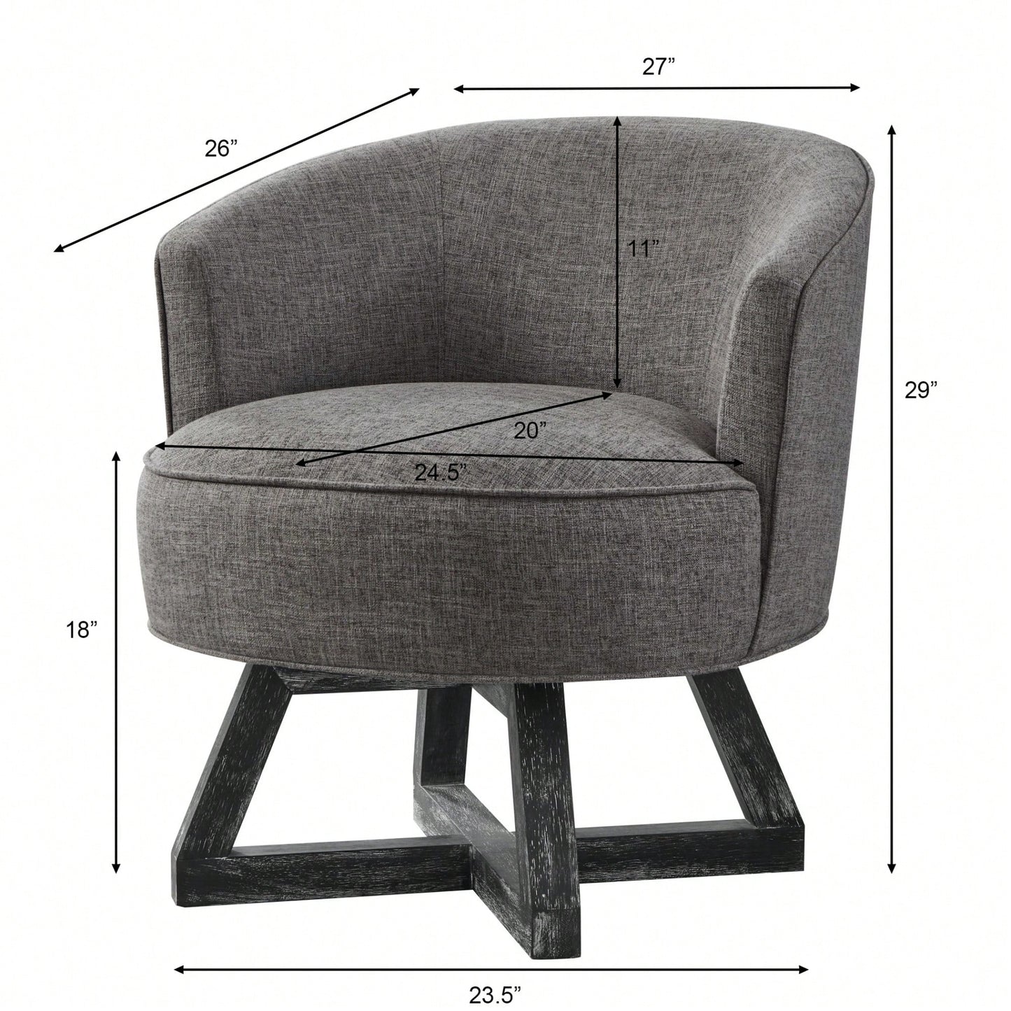 360° Swivel Lounge Chair With Cross-Shaped Wooden Base And Solid Wood Legs For Living Room Bedroom Office Beige