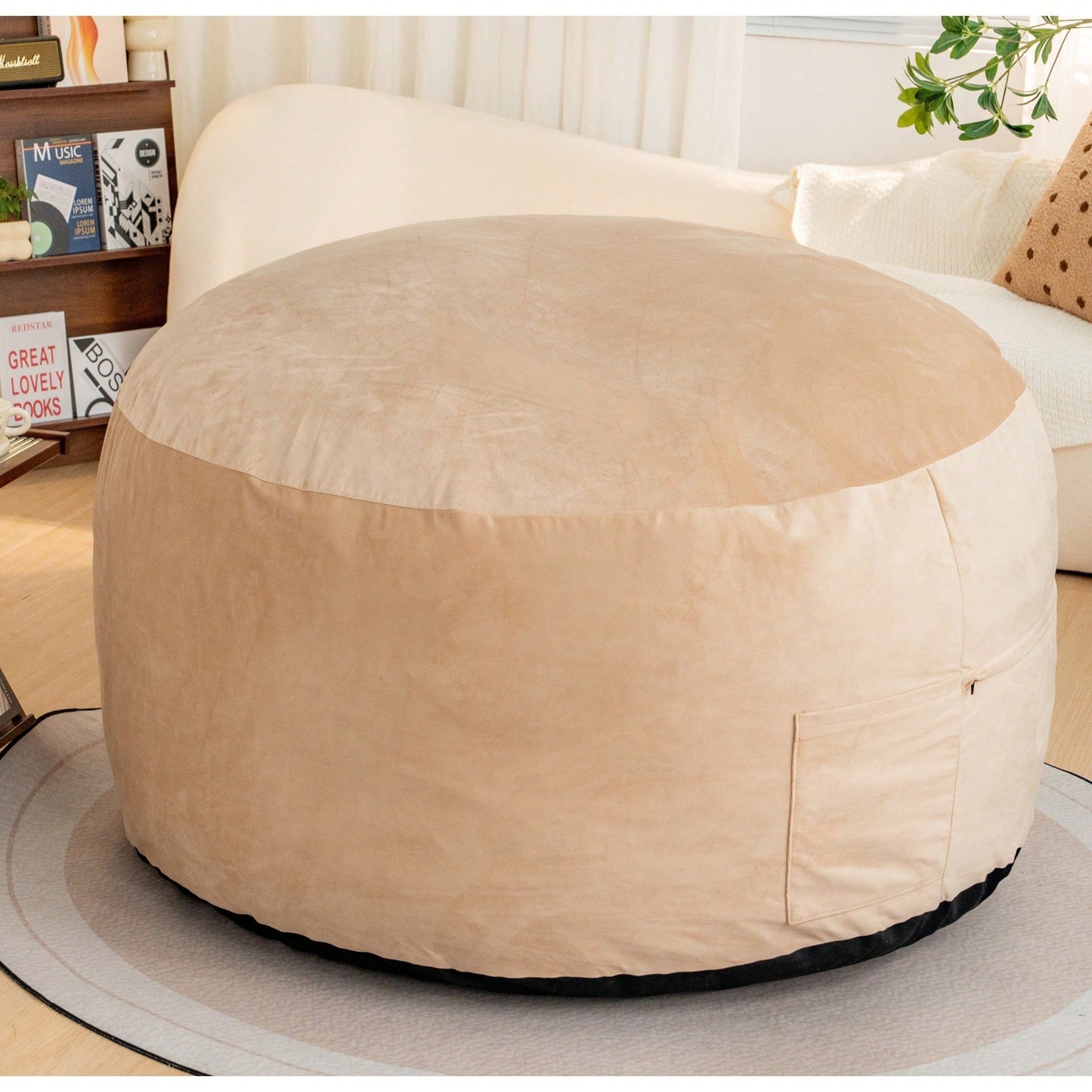 Giant 5 Foot Memory Foam Bean Bag Chair For Adults With Soft Microfiber Cover