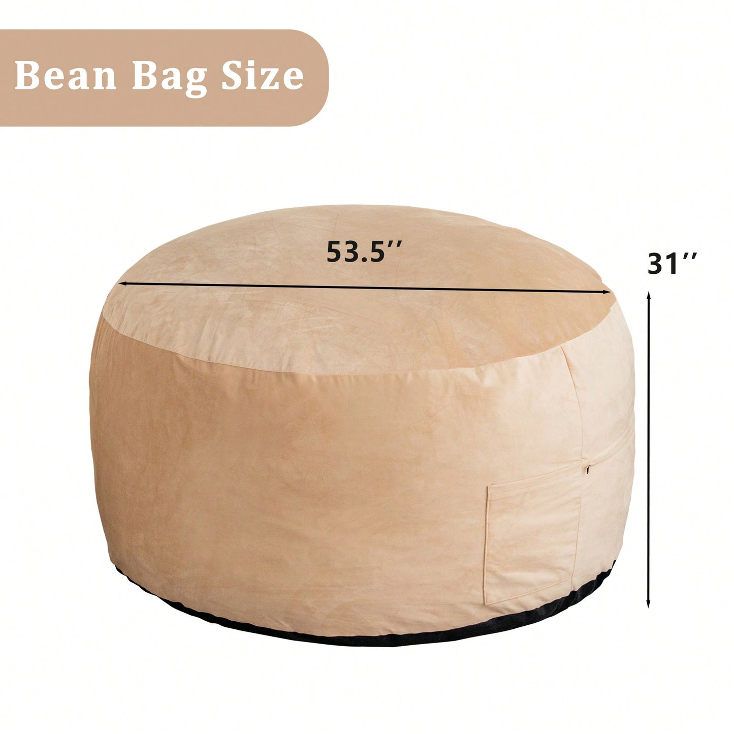 Giant 5 Foot Memory Foam Bean Bag Chair For Adults With Soft Microfiber Cover