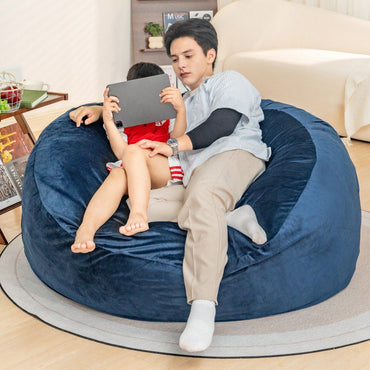 Giant 5 Foot Memory Foam Bean Bag Chair For Adults With Soft Microfiber Cover