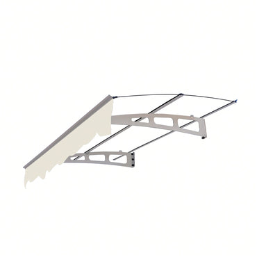 Durable Polycarbonate Door Window Awning Canopy 59"X34" With Polyester Valance For Wooden Homes
