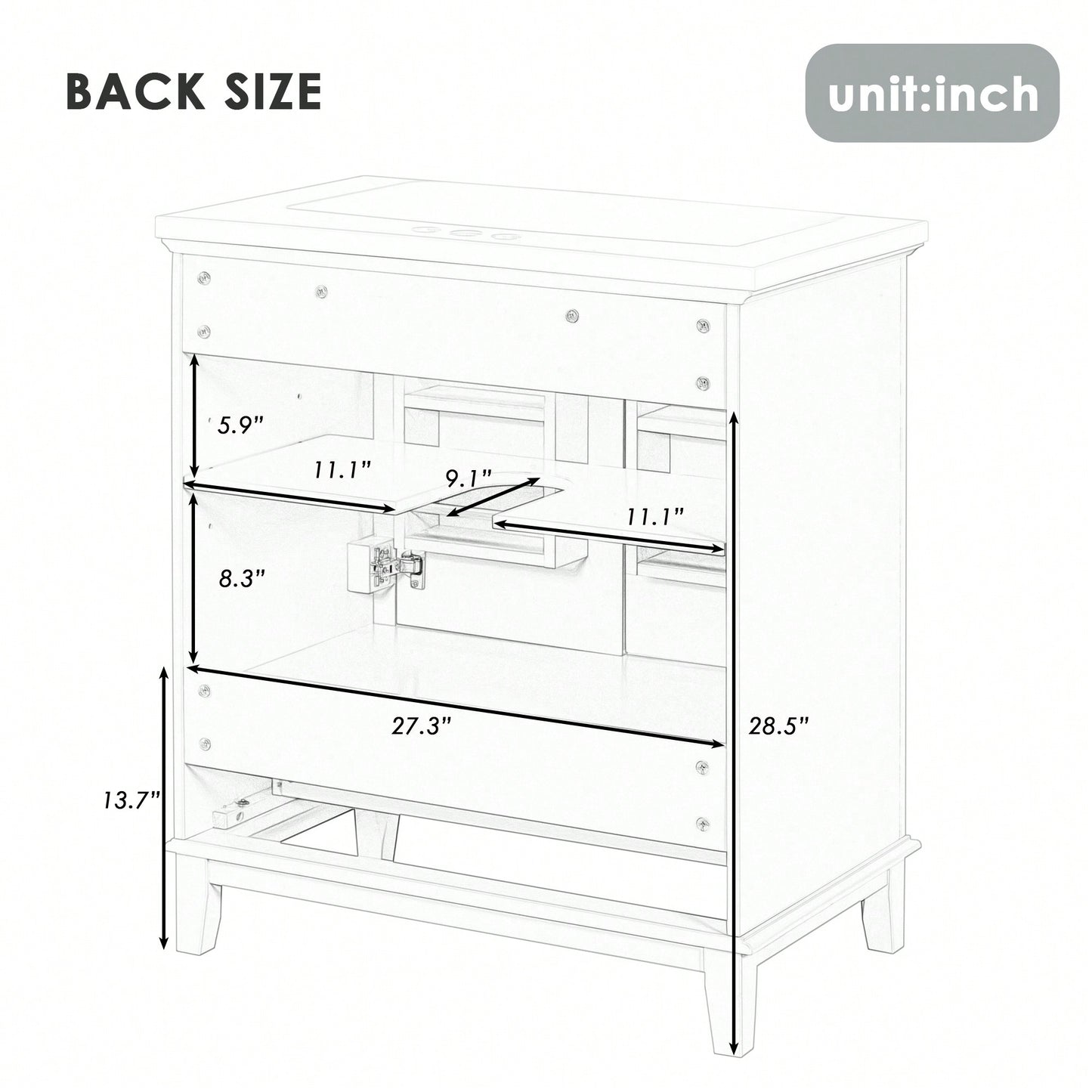30 Inch Blue Bathroom Vanity Base Only Multi-Functional Cabinet With Doors And Drawer Solid Frame MDF Board
