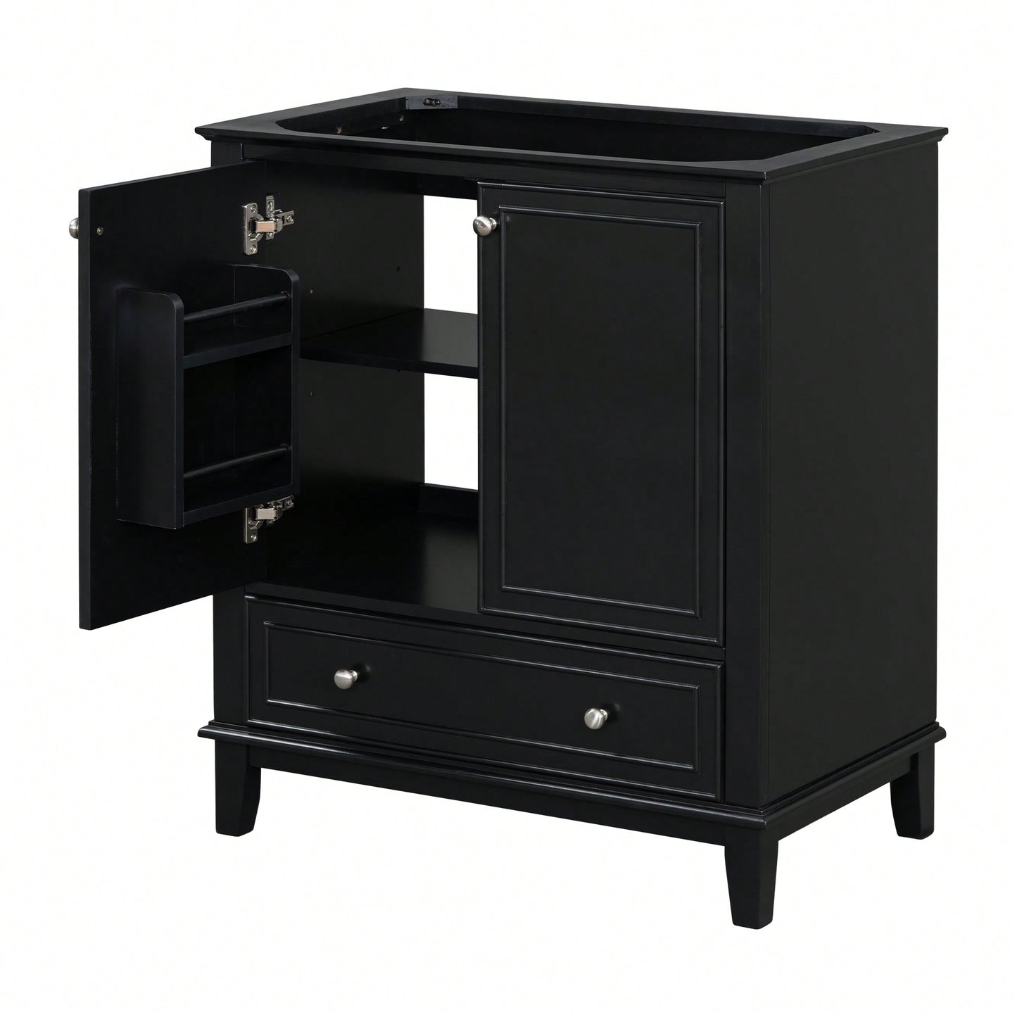 30 Inch Blue Bathroom Vanity Base Only Multi-Functional Cabinet With Doors And Drawer Solid Frame MDF Board