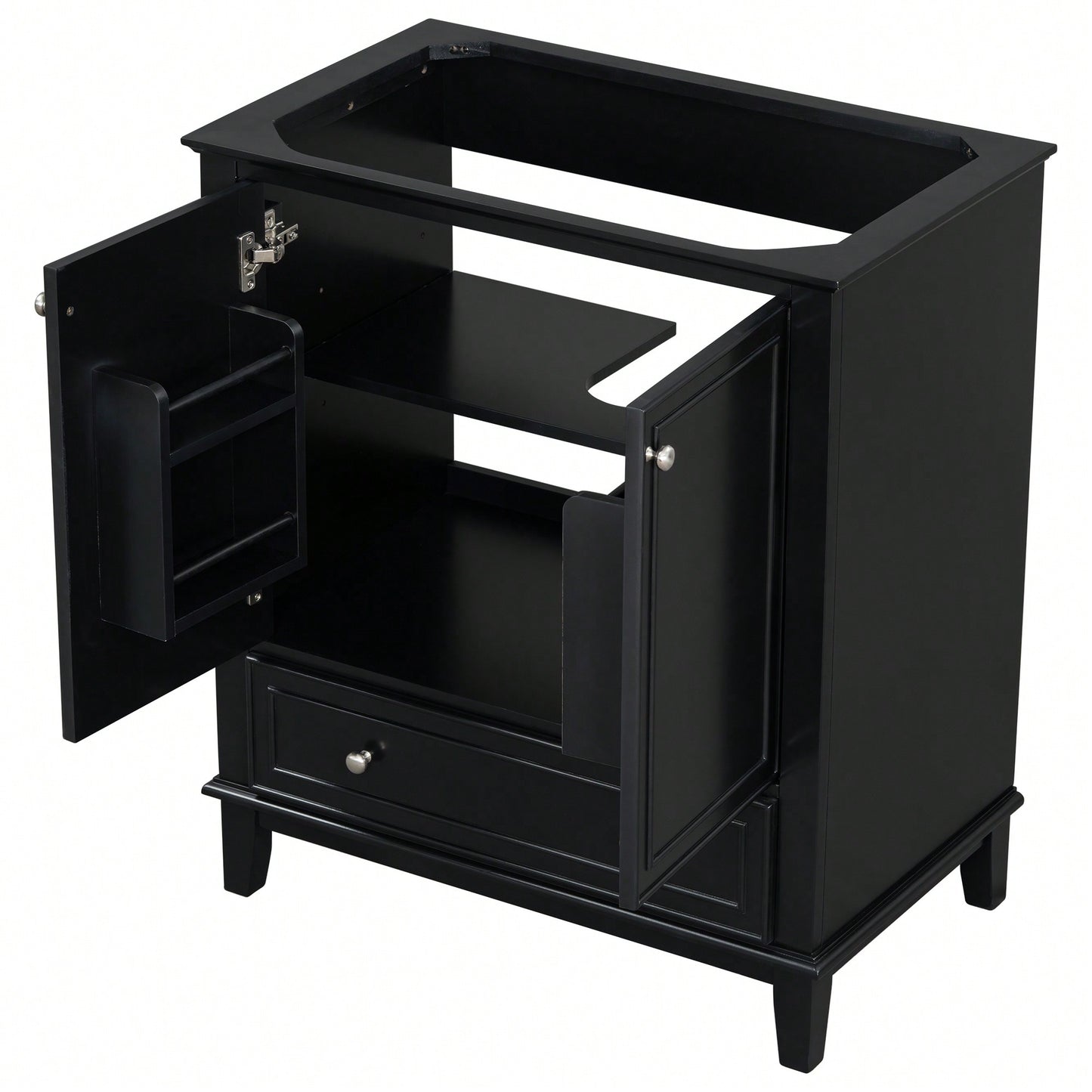 30 Inch Blue Bathroom Vanity Base Only Multi-Functional Cabinet With Doors And Drawer Solid Frame MDF Board