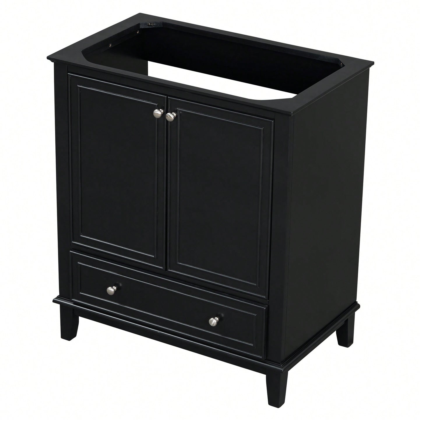 30 Inch Blue Bathroom Vanity Base Only Multi-Functional Cabinet With Doors And Drawer Solid Frame MDF Board