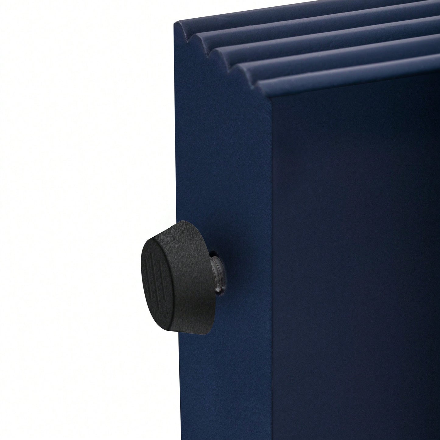 Modern Rounded Console Table With Smooth Surface And 2 Drawers For Living Room And Entryway In Navy Blue