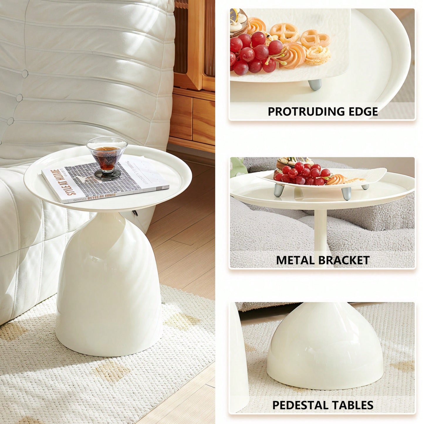Elegant White Side Table For Modern Living Spaces