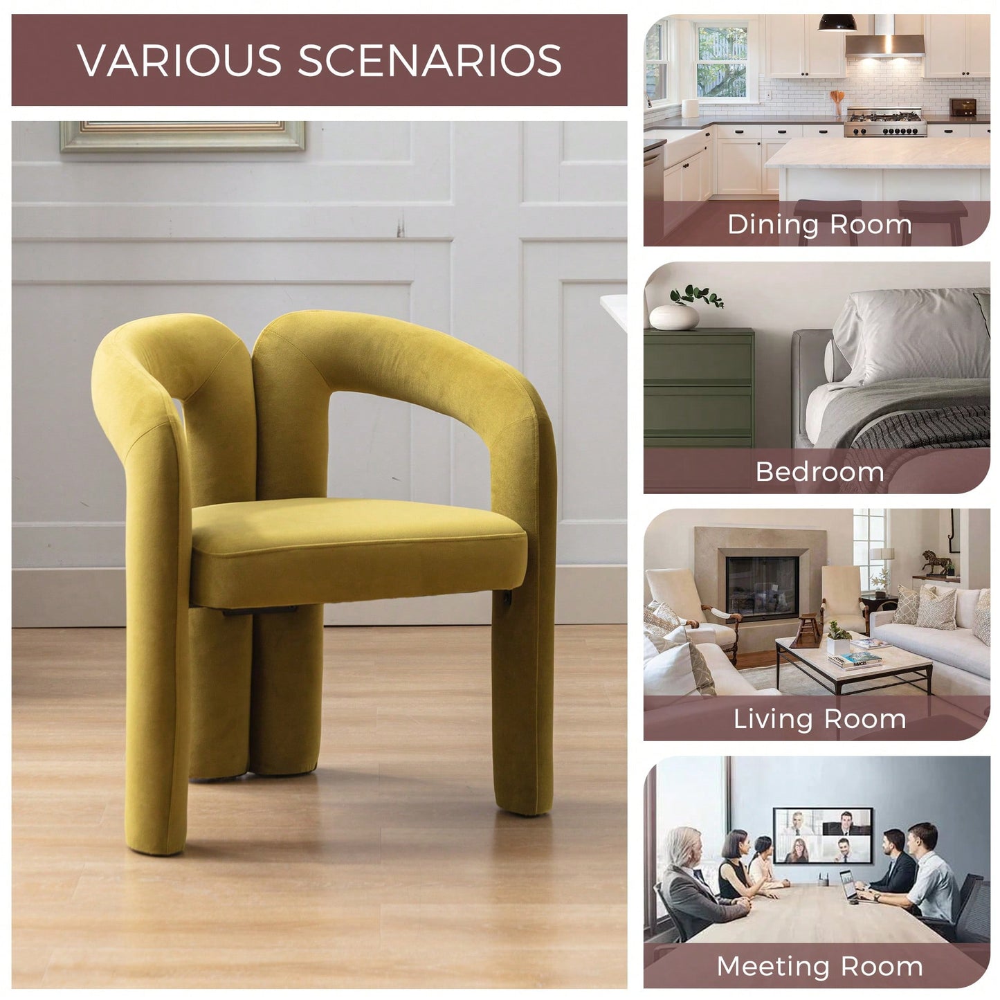 Contemporary Velvet Upholstered Accent Dining Barrel Chairs Set Of 2 Beige For Living Room Kitchen