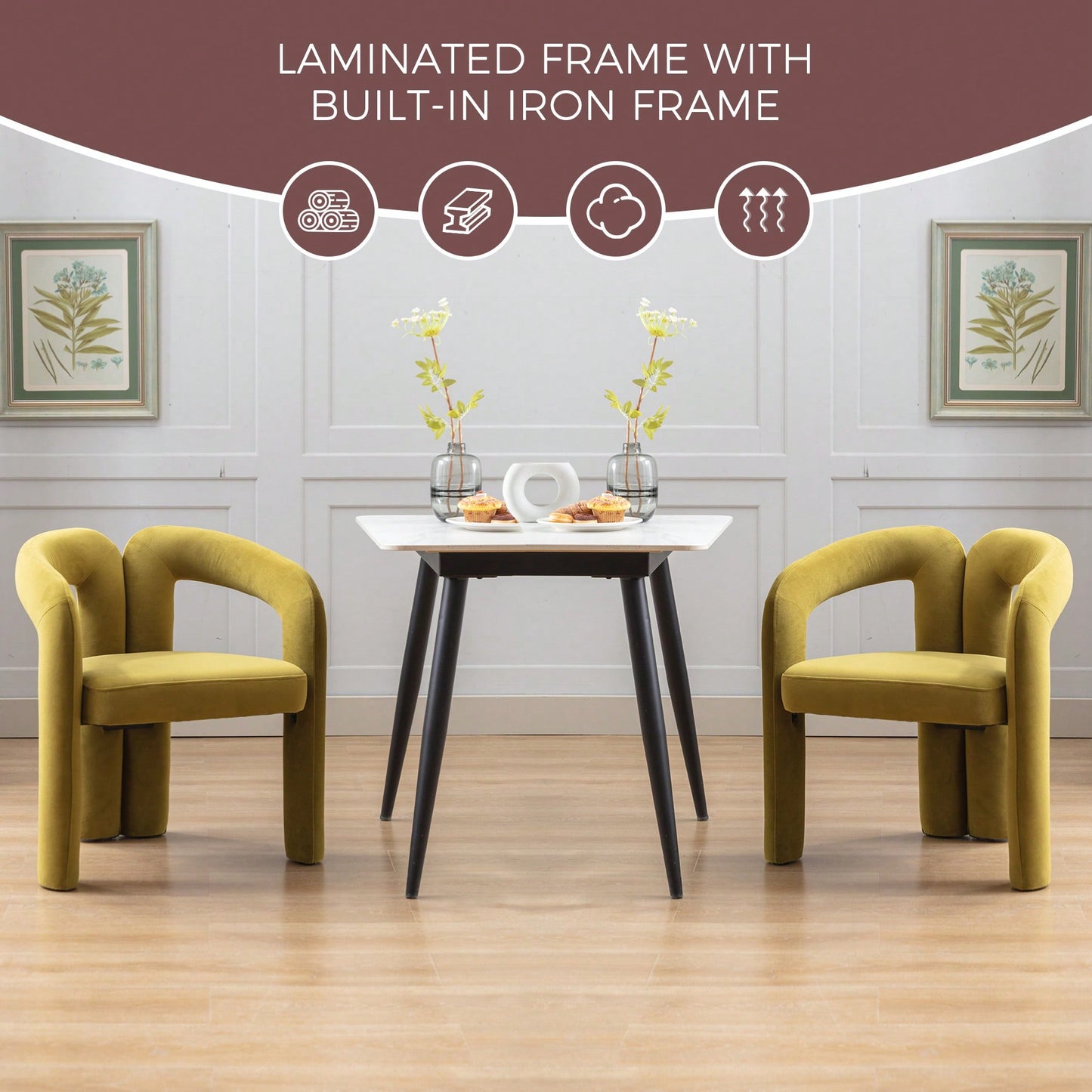 Contemporary Velvet Upholstered Accent Dining Barrel Chairs Set Of 2 Beige For Living Room Kitchen