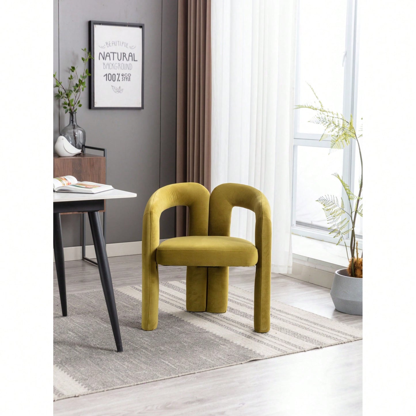 Contemporary Velvet Upholstered Accent Dining Barrel Chairs Set Of 2 Beige For Living Room Kitchen