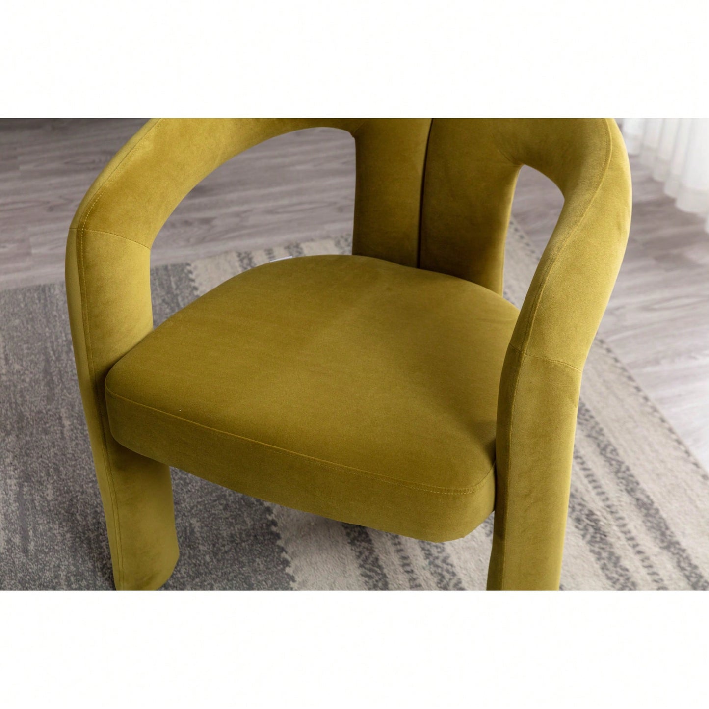 Contemporary Velvet Upholstered Accent Dining Barrel Chairs Set Of 2 Beige For Living Room Kitchen