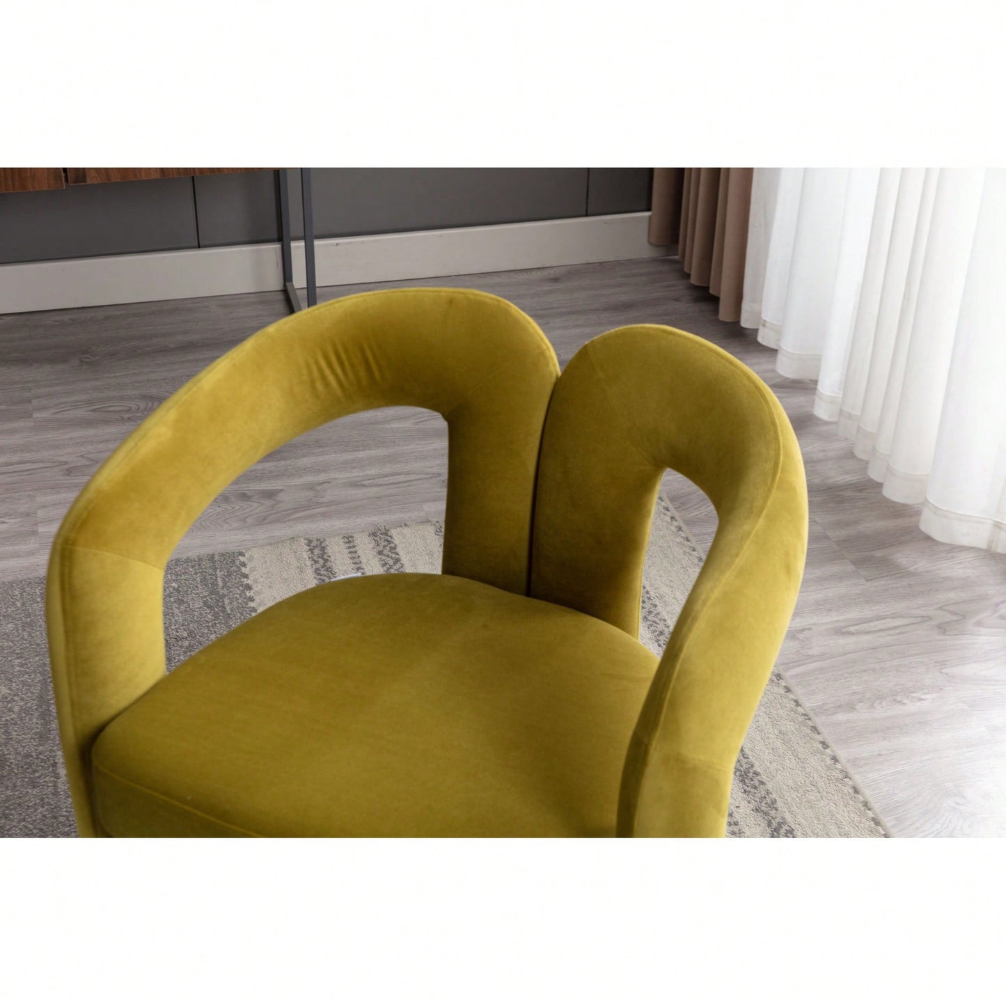 Contemporary Velvet Upholstered Accent Dining Barrel Chairs Set Of 2 Beige For Living Room Kitchen
