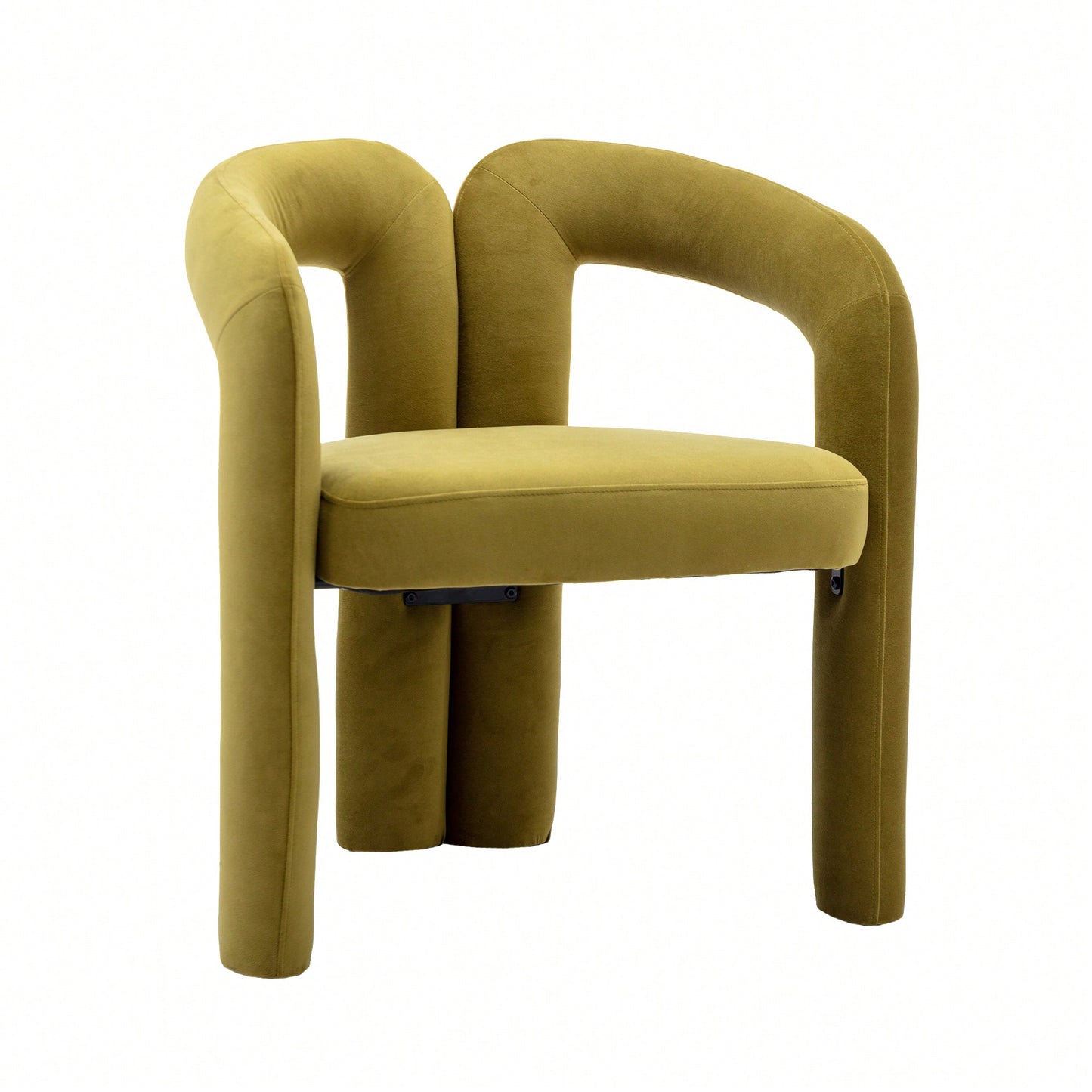 Contemporary Velvet Upholstered Accent Dining Barrel Chairs Set Of 2 Beige For Living Room Kitchen