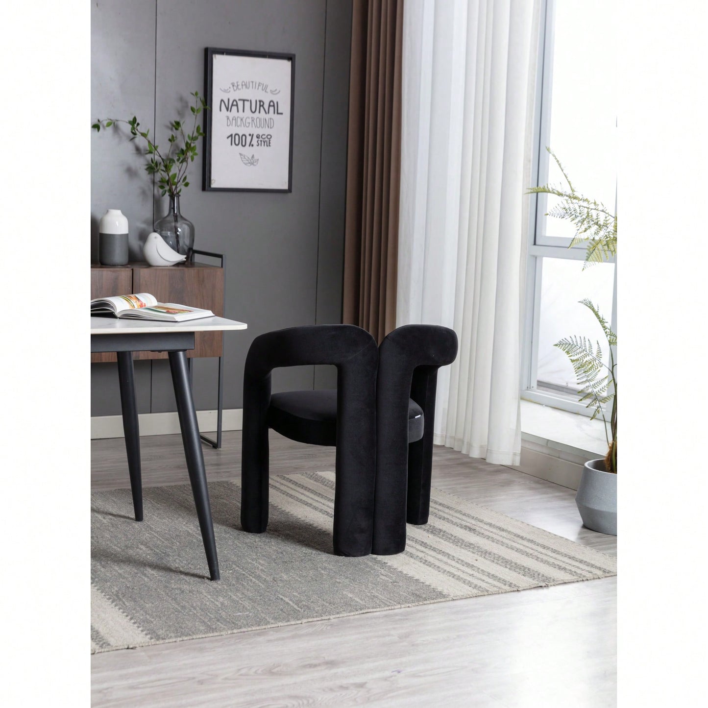 Contemporary Velvet Upholstered Accent Dining Barrel Chairs Set Of 2 Beige For Living Room Kitchen