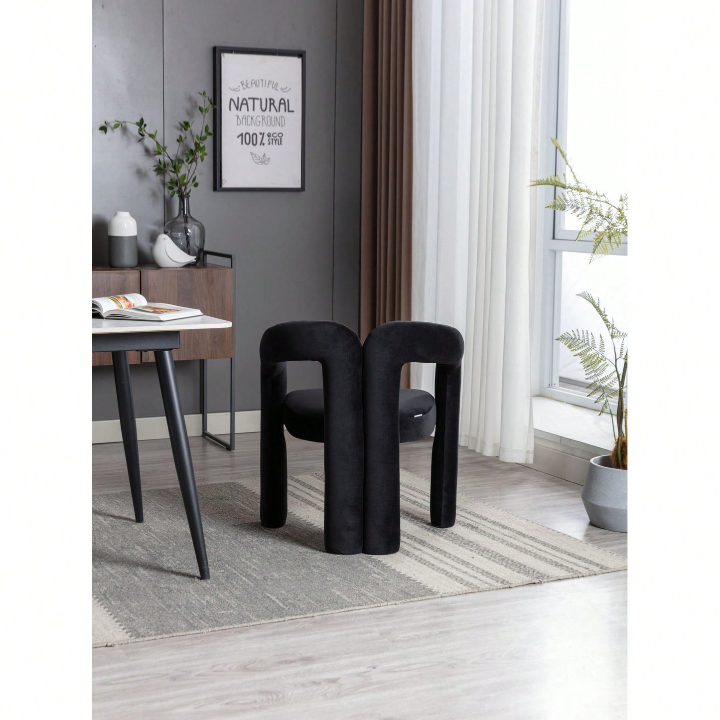 Contemporary Velvet Upholstered Accent Dining Barrel Chairs Set Of 2 Beige For Living Room Kitchen