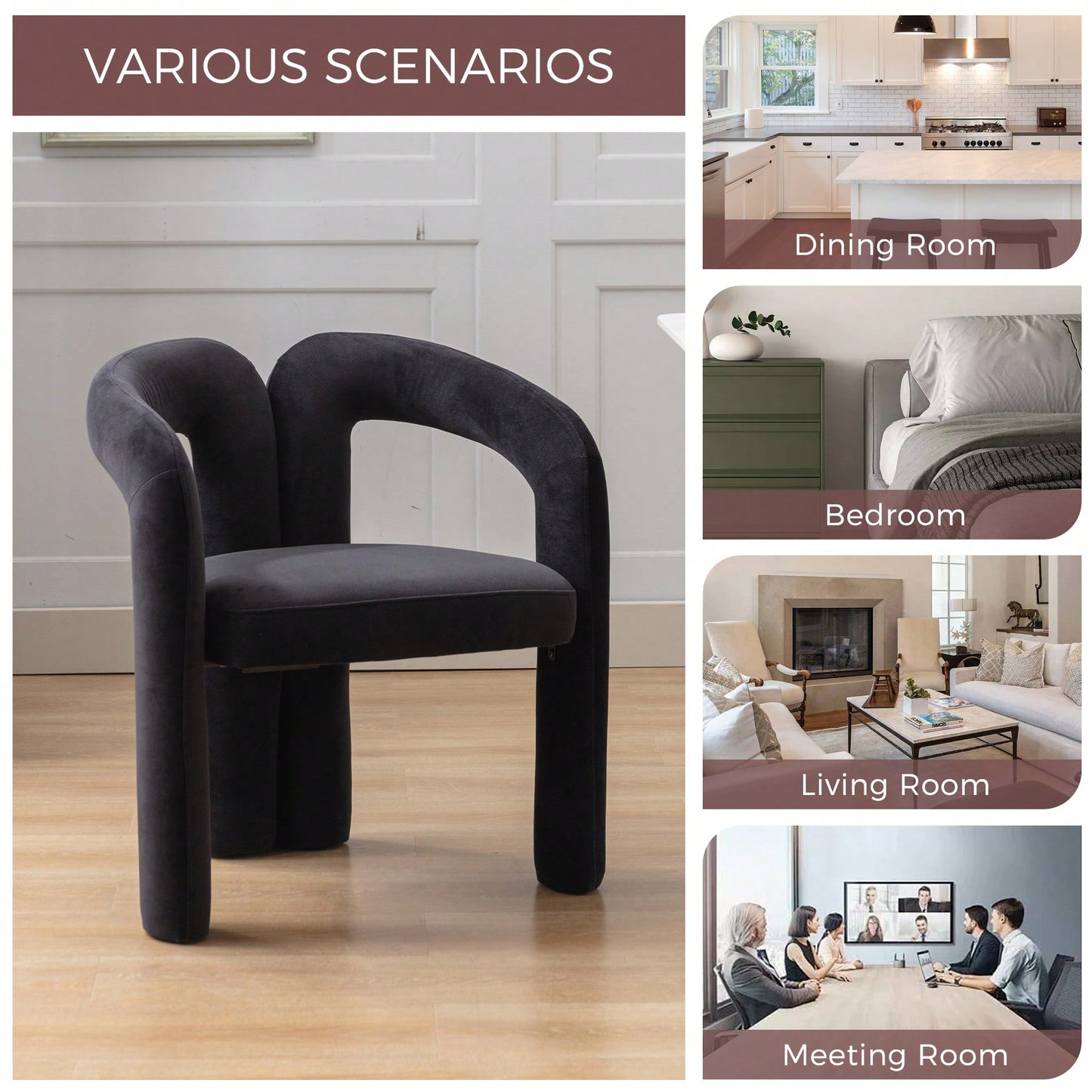 Contemporary Velvet Upholstered Accent Dining Barrel Chairs Set Of 2 Beige For Living Room Kitchen
