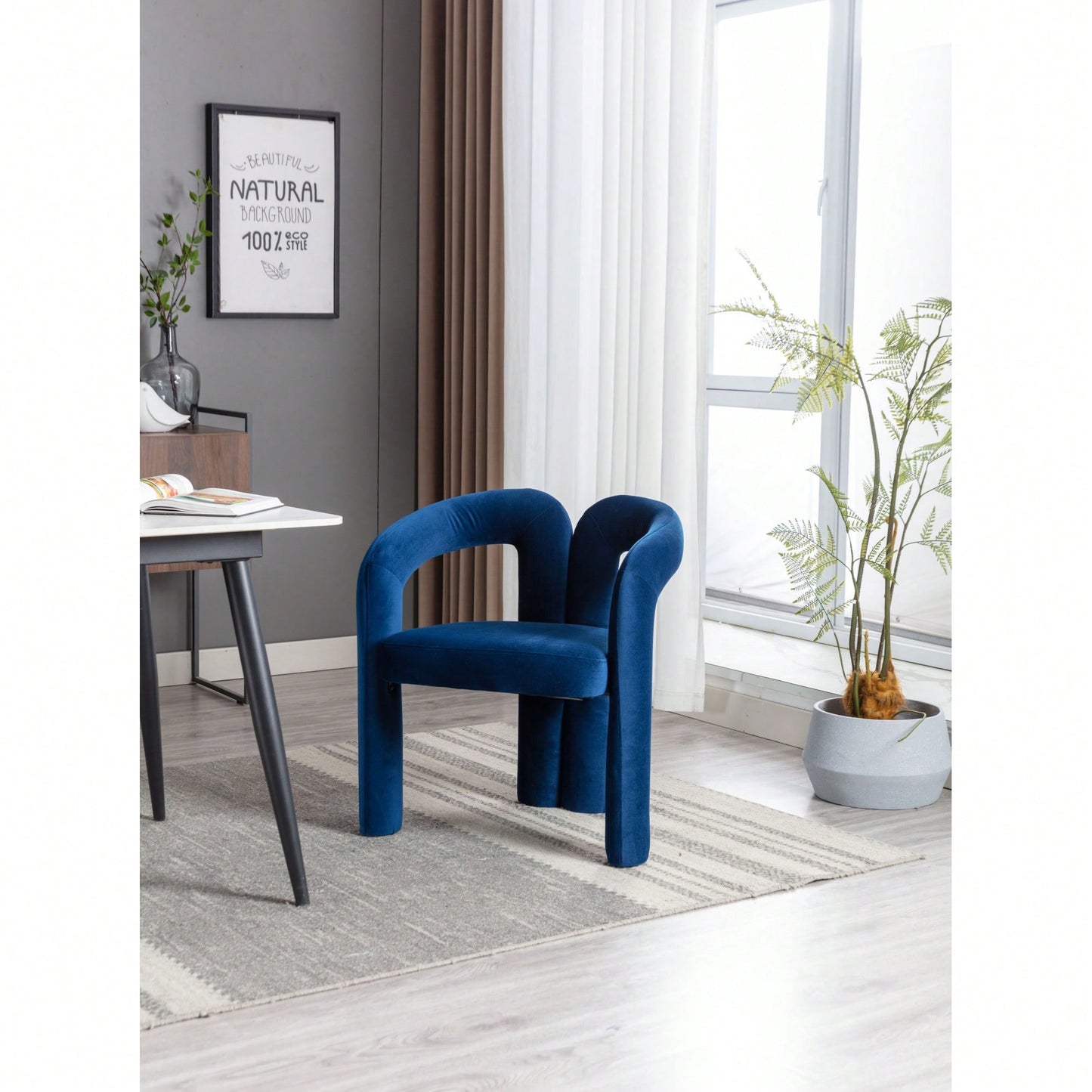 Contemporary Velvet Upholstered Accent Dining Barrel Chairs Set Of 2 Beige For Living Room Kitchen