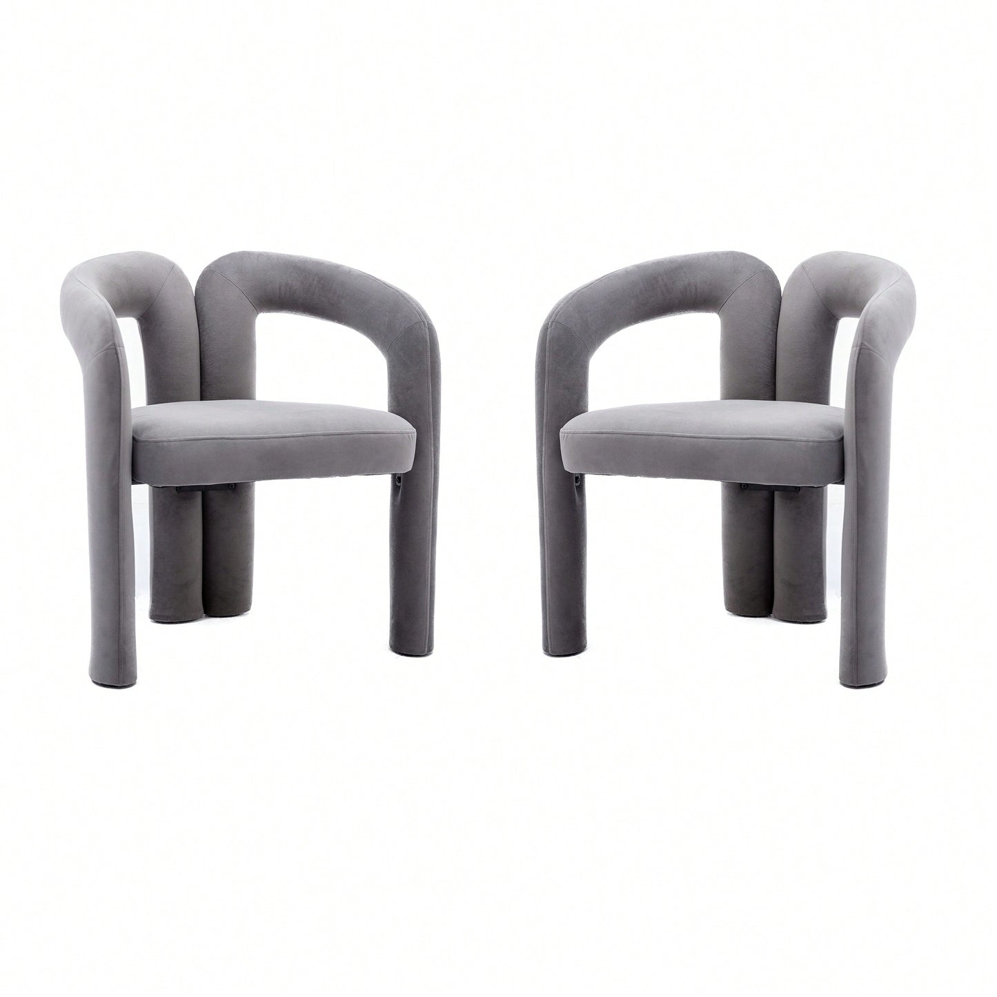 Contemporary Velvet Upholstered Accent Dining Barrel Chairs Set Of 2 Beige For Living Room Kitchen