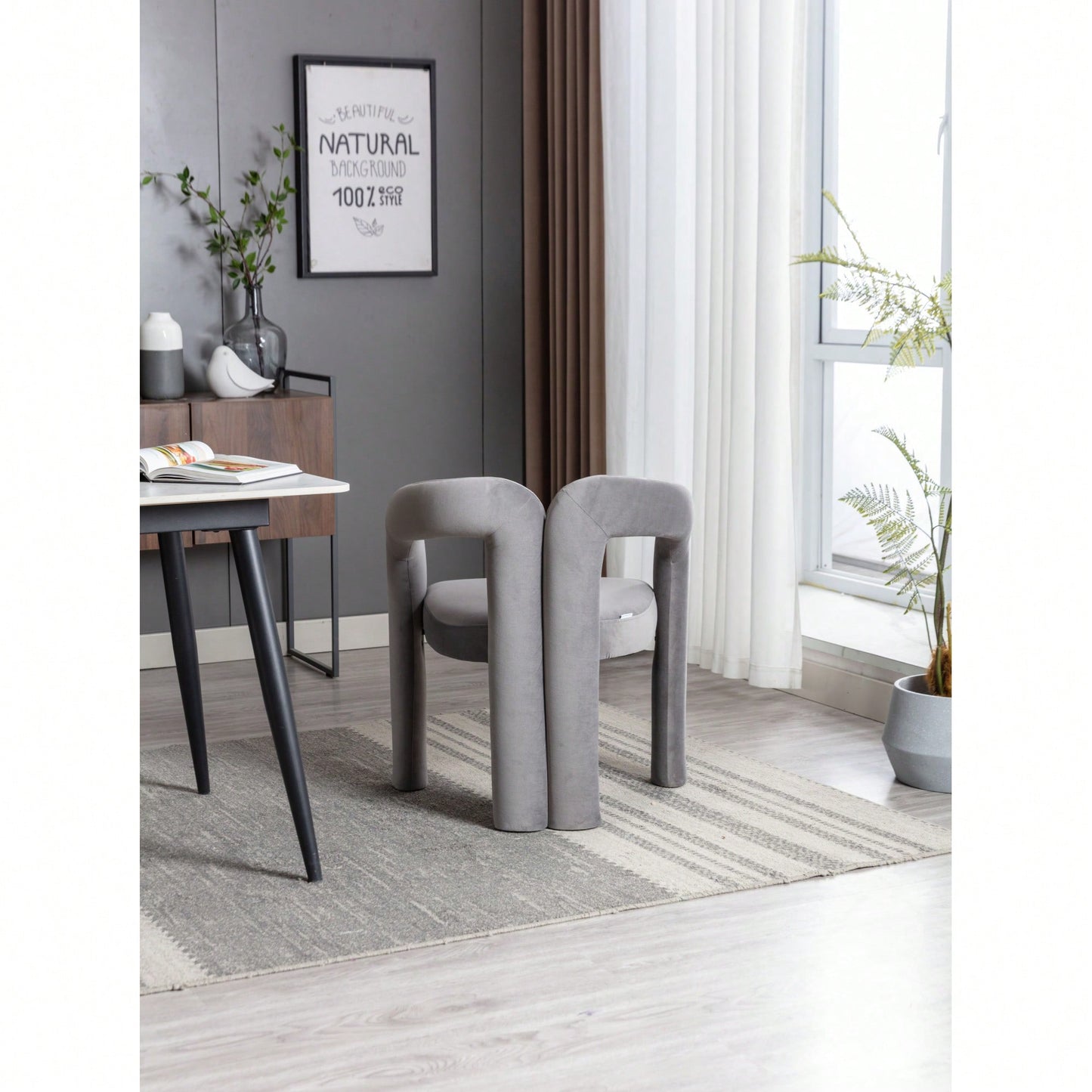Contemporary Velvet Upholstered Accent Dining Barrel Chairs Set Of 2 Beige For Living Room Kitchen