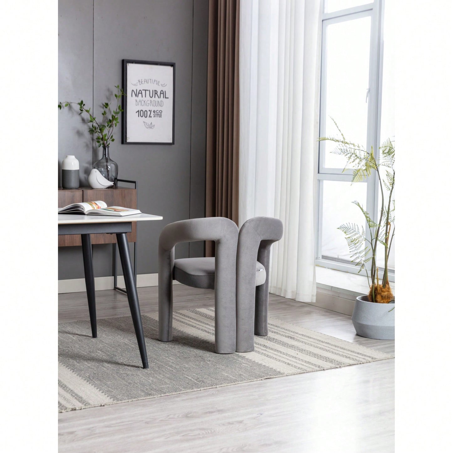 Contemporary Velvet Upholstered Accent Dining Barrel Chairs Set Of 2 Beige For Living Room Kitchen