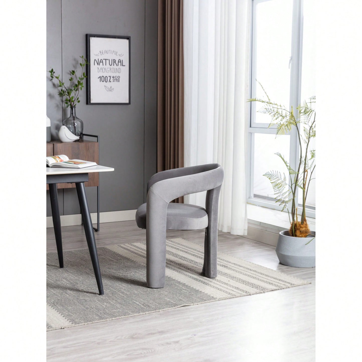 Contemporary Velvet Upholstered Accent Dining Barrel Chairs Set Of 2 Beige For Living Room Kitchen