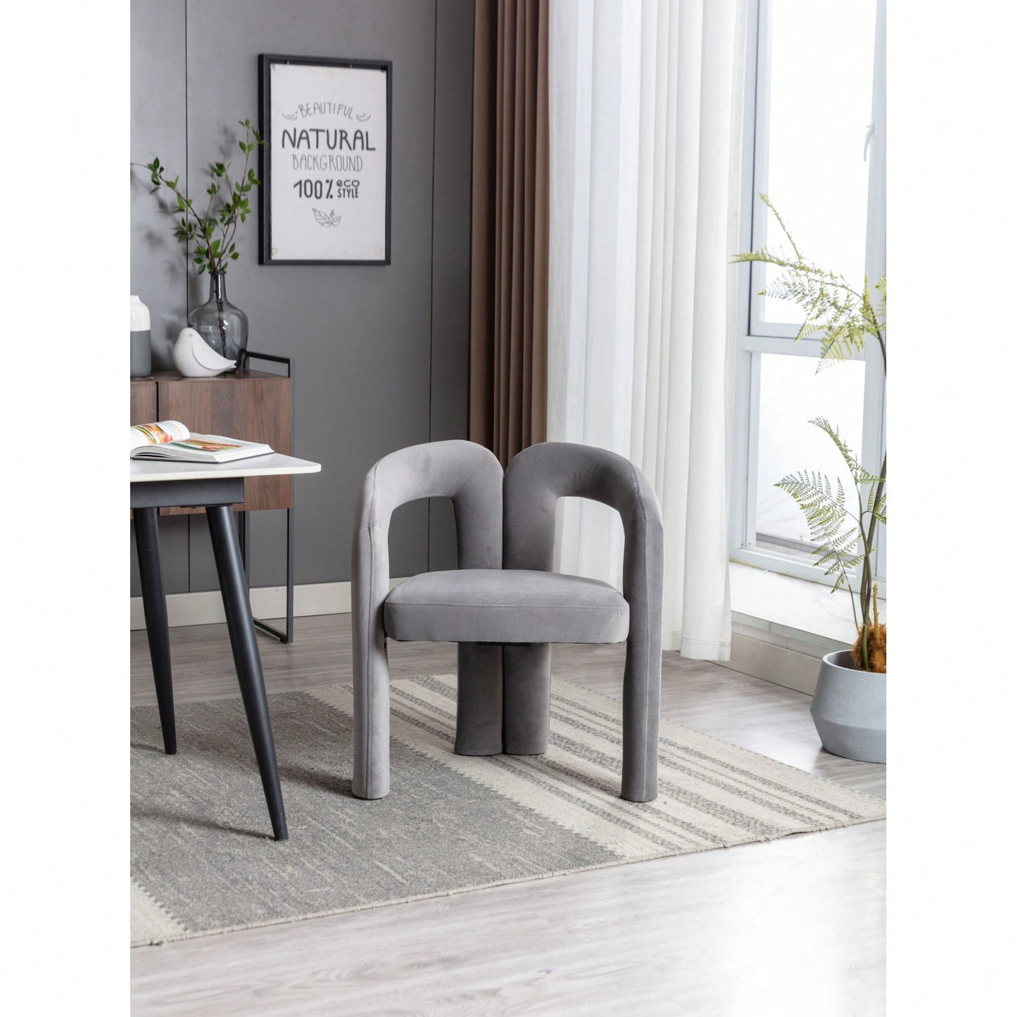 Contemporary Velvet Upholstered Accent Dining Barrel Chairs Set Of 2 Beige For Living Room Kitchen
