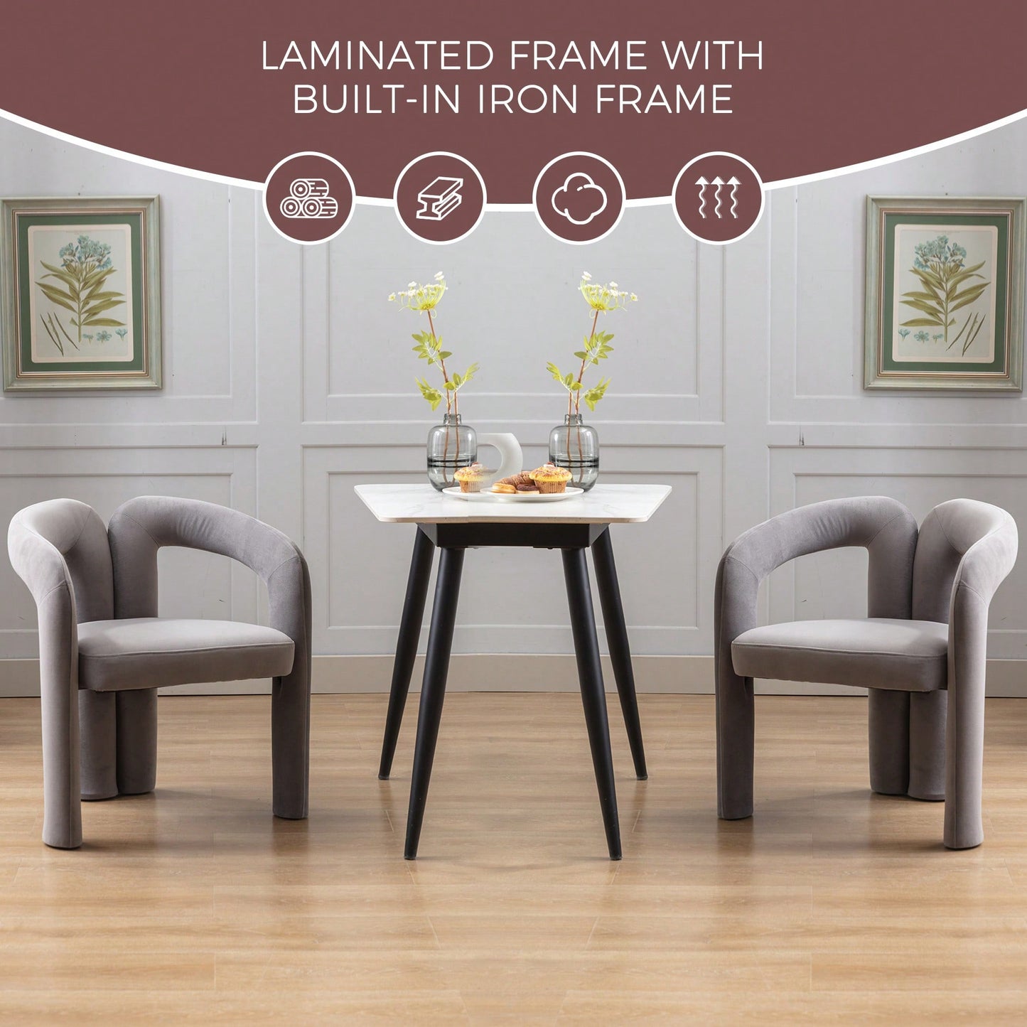 Contemporary Velvet Upholstered Accent Dining Barrel Chairs Set Of 2 Beige For Living Room Kitchen