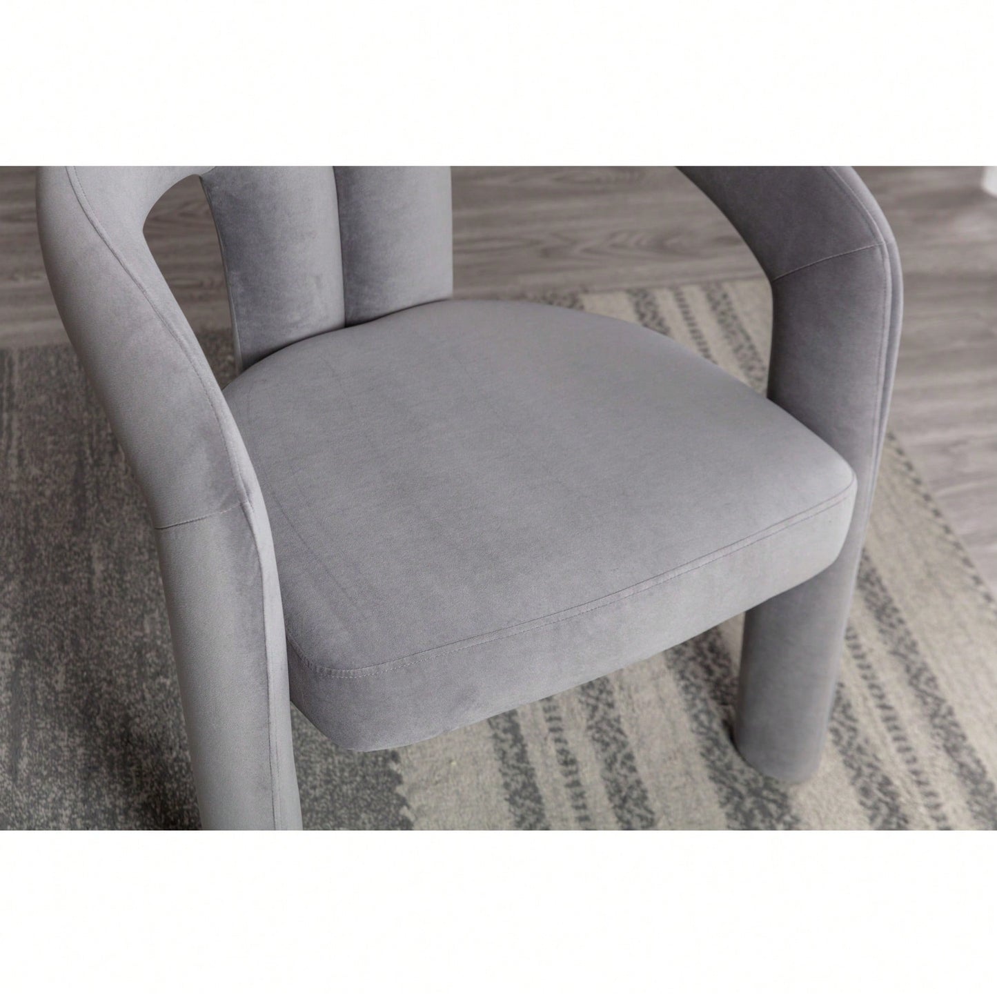 Contemporary Velvet Upholstered Accent Dining Barrel Chairs Set Of 2 Beige For Living Room Kitchen