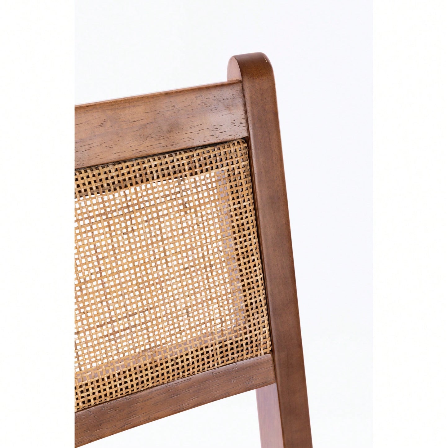Rattan Leather Woven Strips Dining Chairs Set Of 2 For Kitchen And Living Room 18 Inch K/D Design