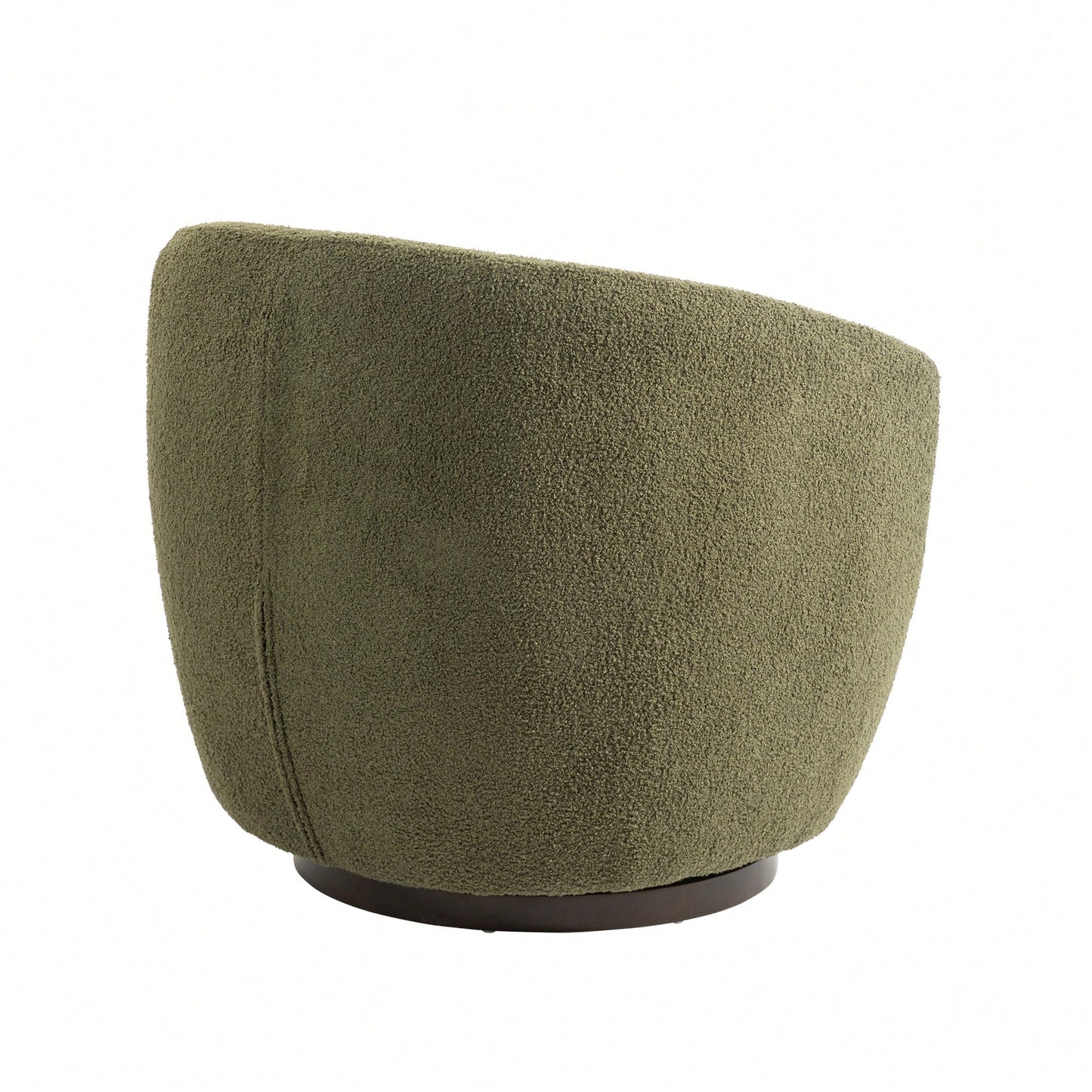Modern Upholstered Swivel Barrel Armchair With Storage In Dark Green Teddy Fabric For Living Room Bedroom Office And Reading Spaces