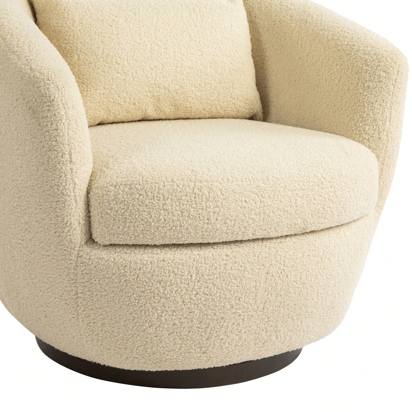 Modern Upholstered Swivel Barrel Armchair With Storage In Dark Green Teddy Fabric For Living Room Bedroom Office And Reading Spaces