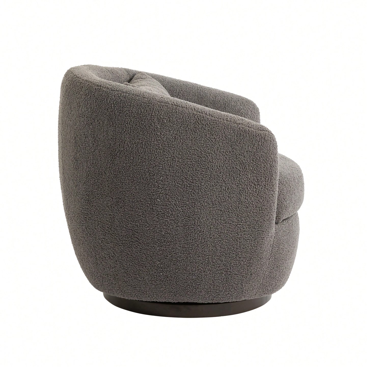 Modern Upholstered Swivel Barrel Armchair With Storage In Dark Green Teddy Fabric For Living Room Bedroom Office And Reading Spaces