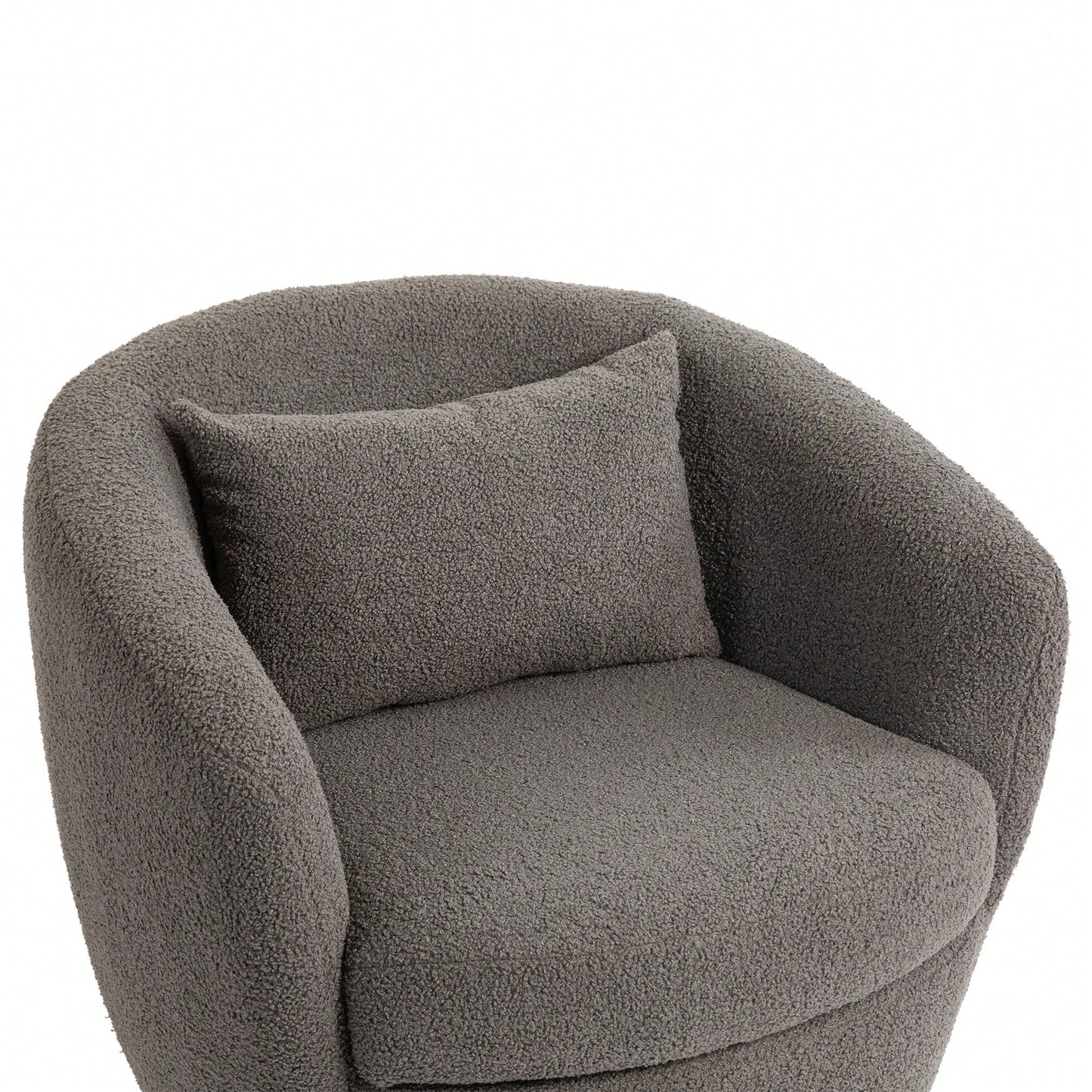 Modern Upholstered Swivel Barrel Armchair With Storage In Dark Green Teddy Fabric For Living Room Bedroom Office And Reading Spaces