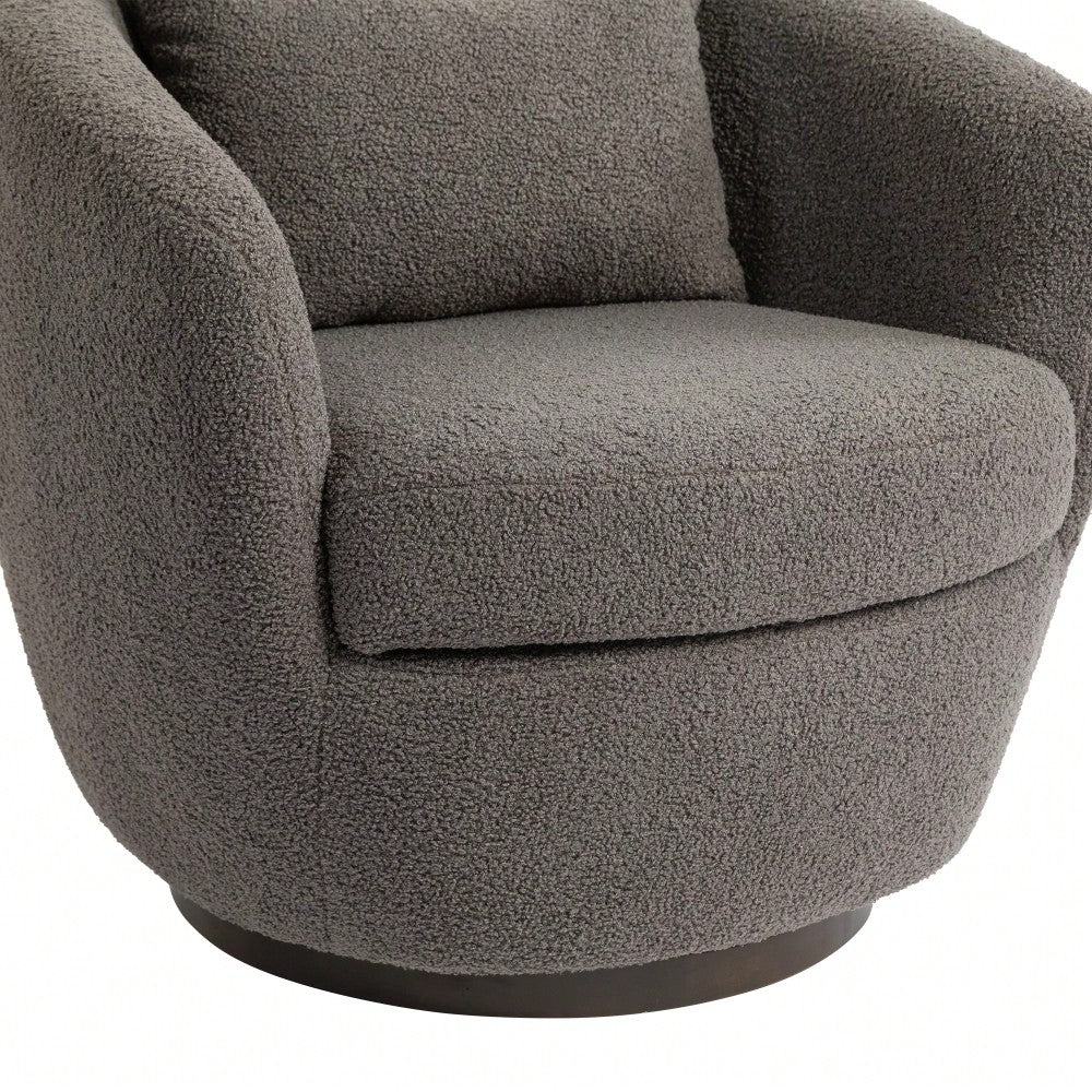 Modern Upholstered Swivel Barrel Armchair With Storage In Dark Green Teddy Fabric For Living Room Bedroom Office And Reading Spaces