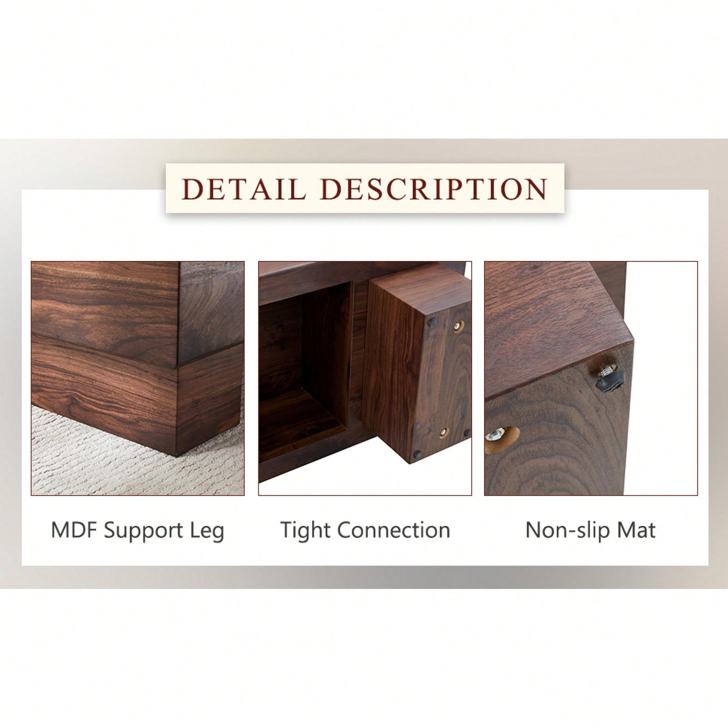Modern Walnut Finish MDF Coffee Table 43.3x21.6x17.2 Stylish And Practical For Living Room Or Apartment
